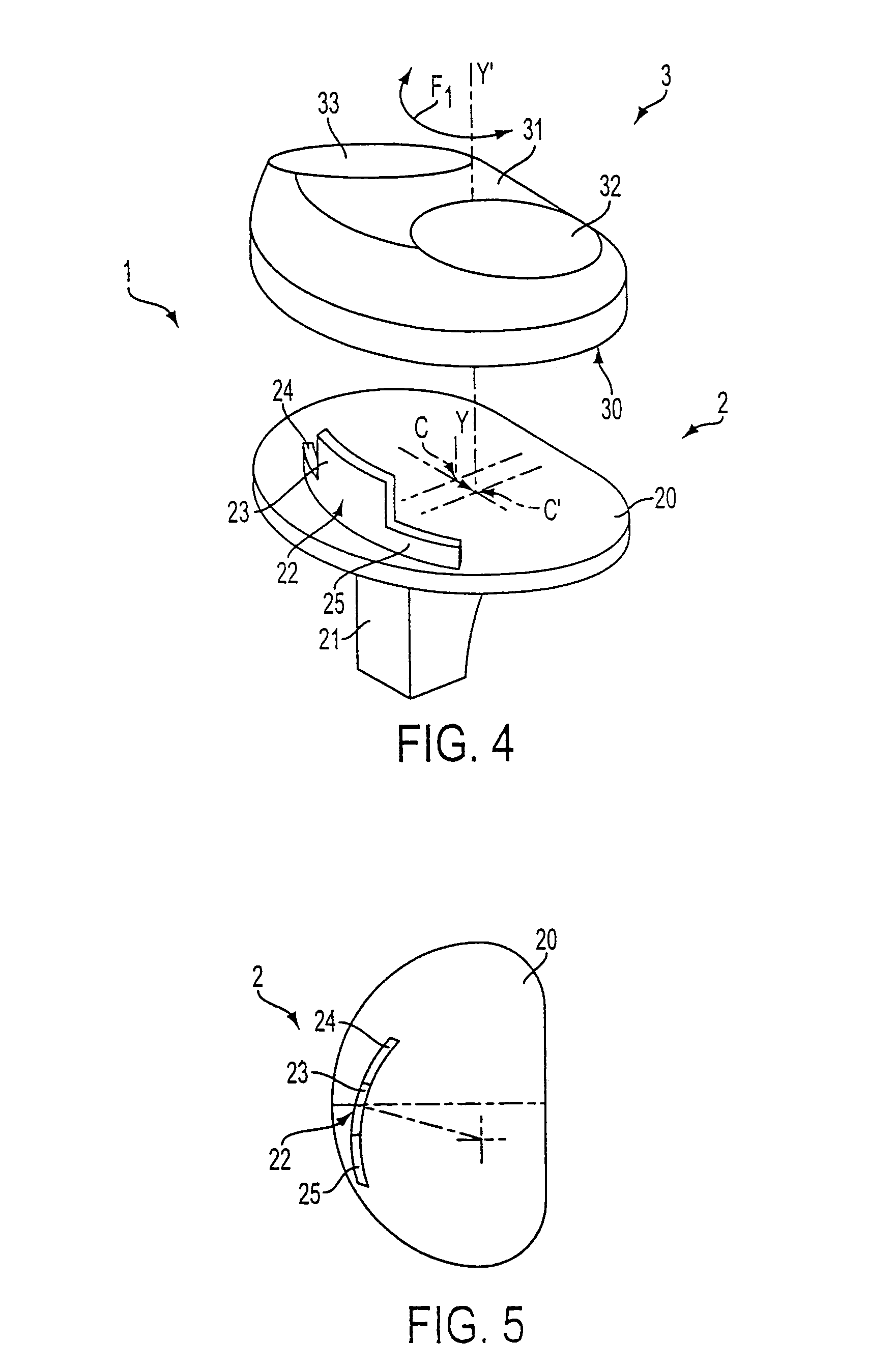 Knee prosthesis with a rotational plate