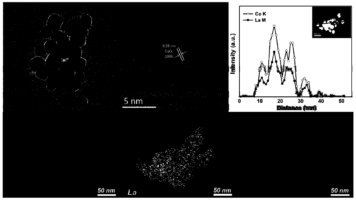 Controllable synthetic lanthanum-doped cobalt oxide nanosheet and preparation method and application thereof