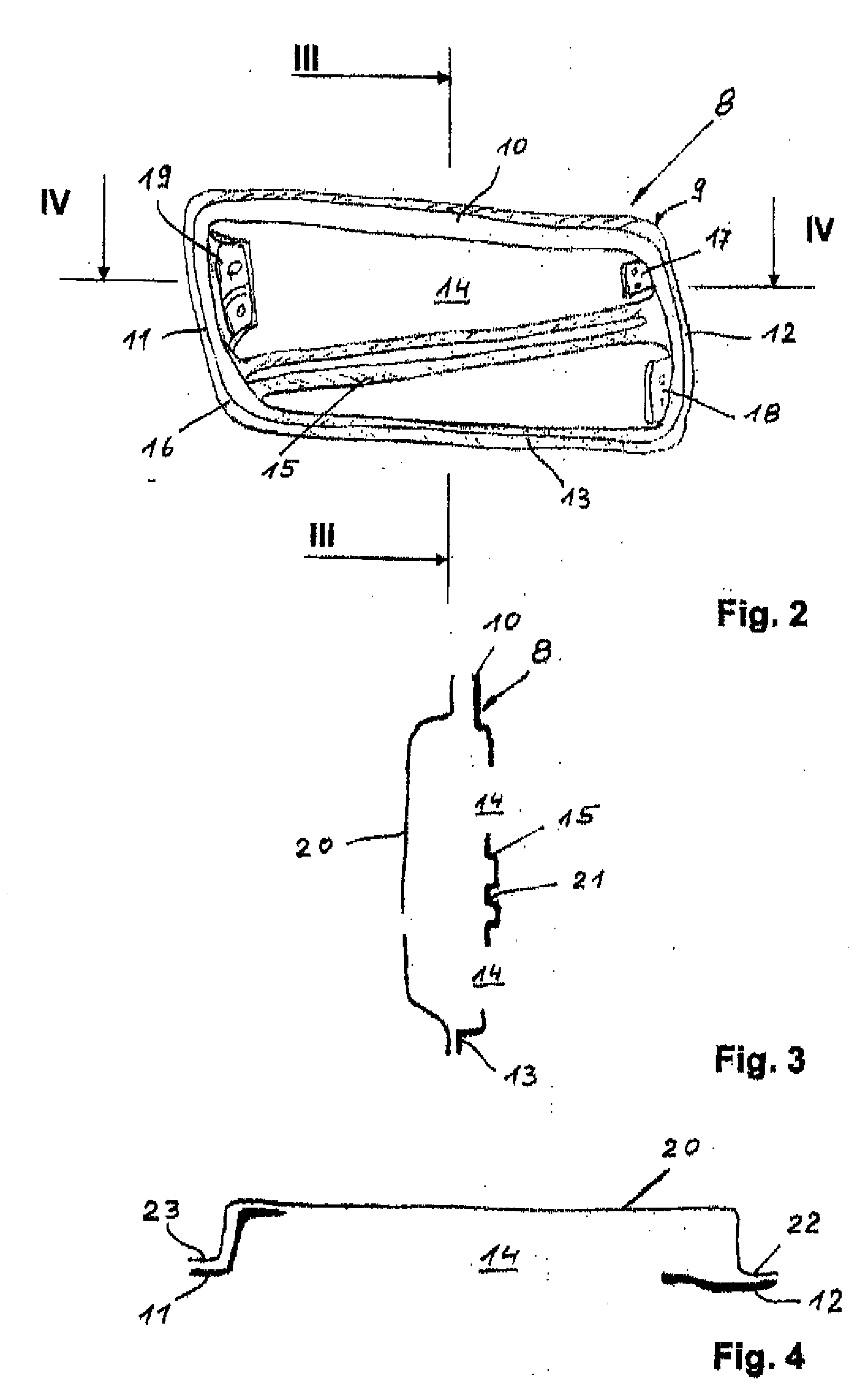 Door structure for a motor vehicle