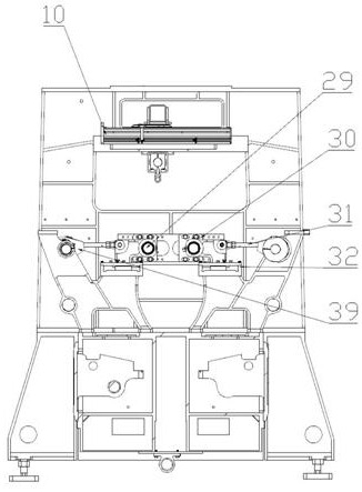 A double-needle bed warp knitting machine with horizontally reciprocating combs