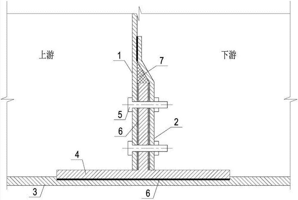 A connection method of a vertical copper waterstop and a horizontal rubber waterstop