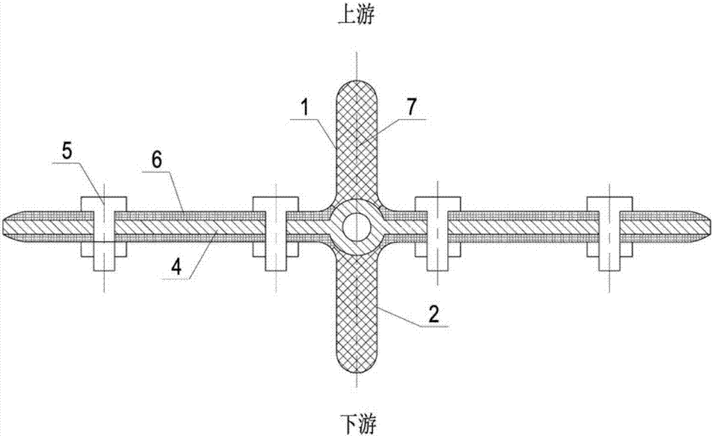 A connection method of a vertical copper waterstop and a horizontal rubber waterstop