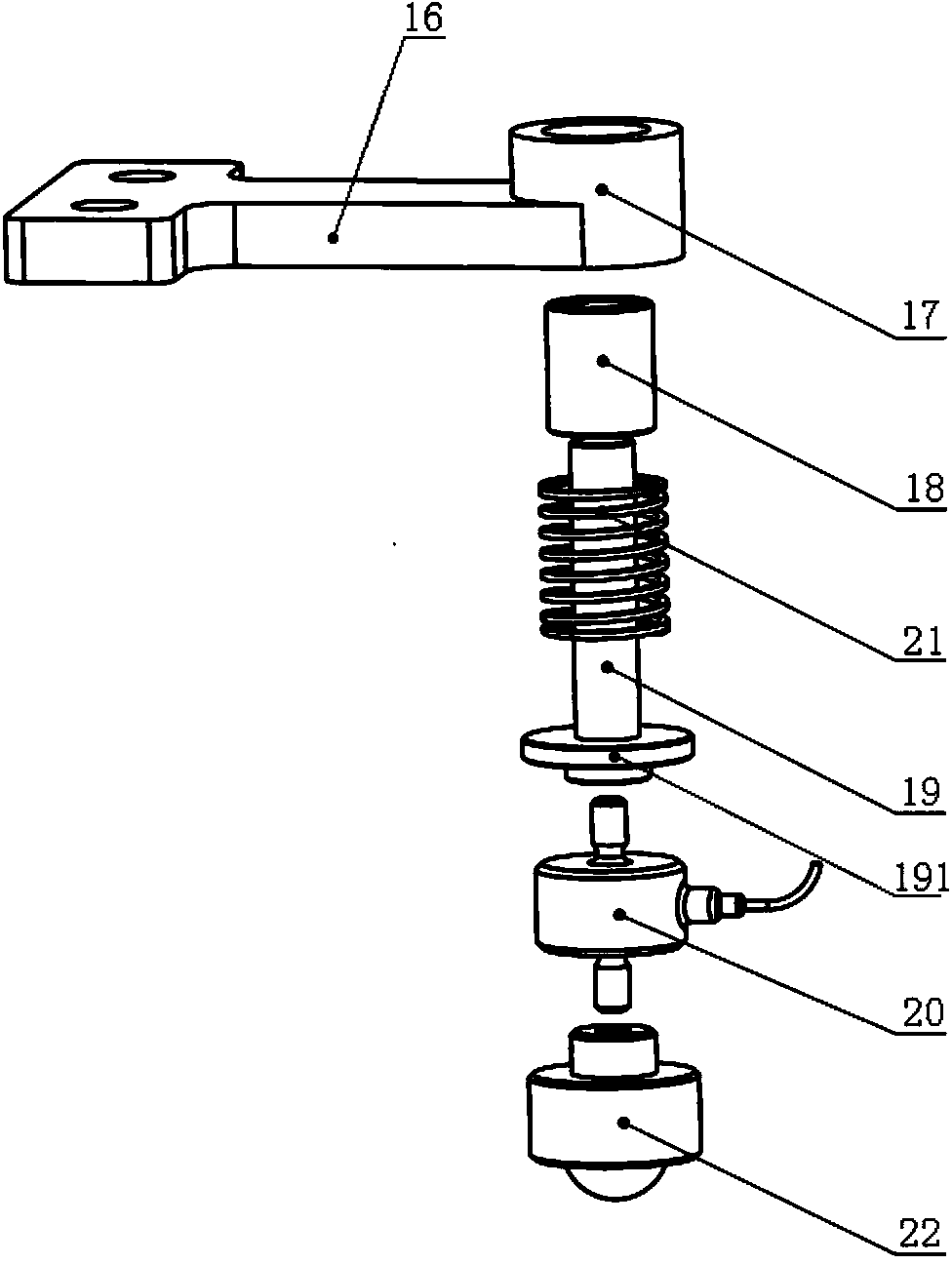 Device for measuring rotational inertia and friction moment of ball screw