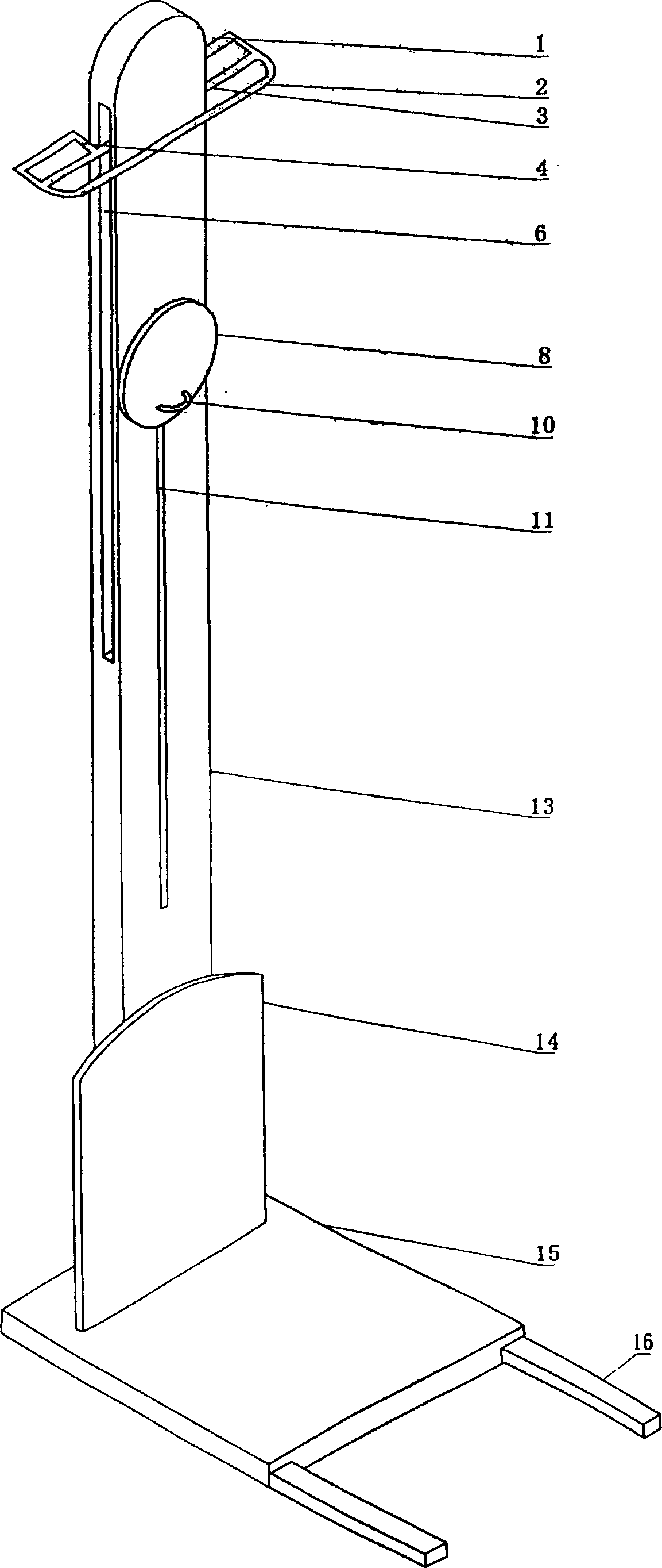 Body building apparatus for positive and negative direction movement for treating physiological curvature of vertebral column