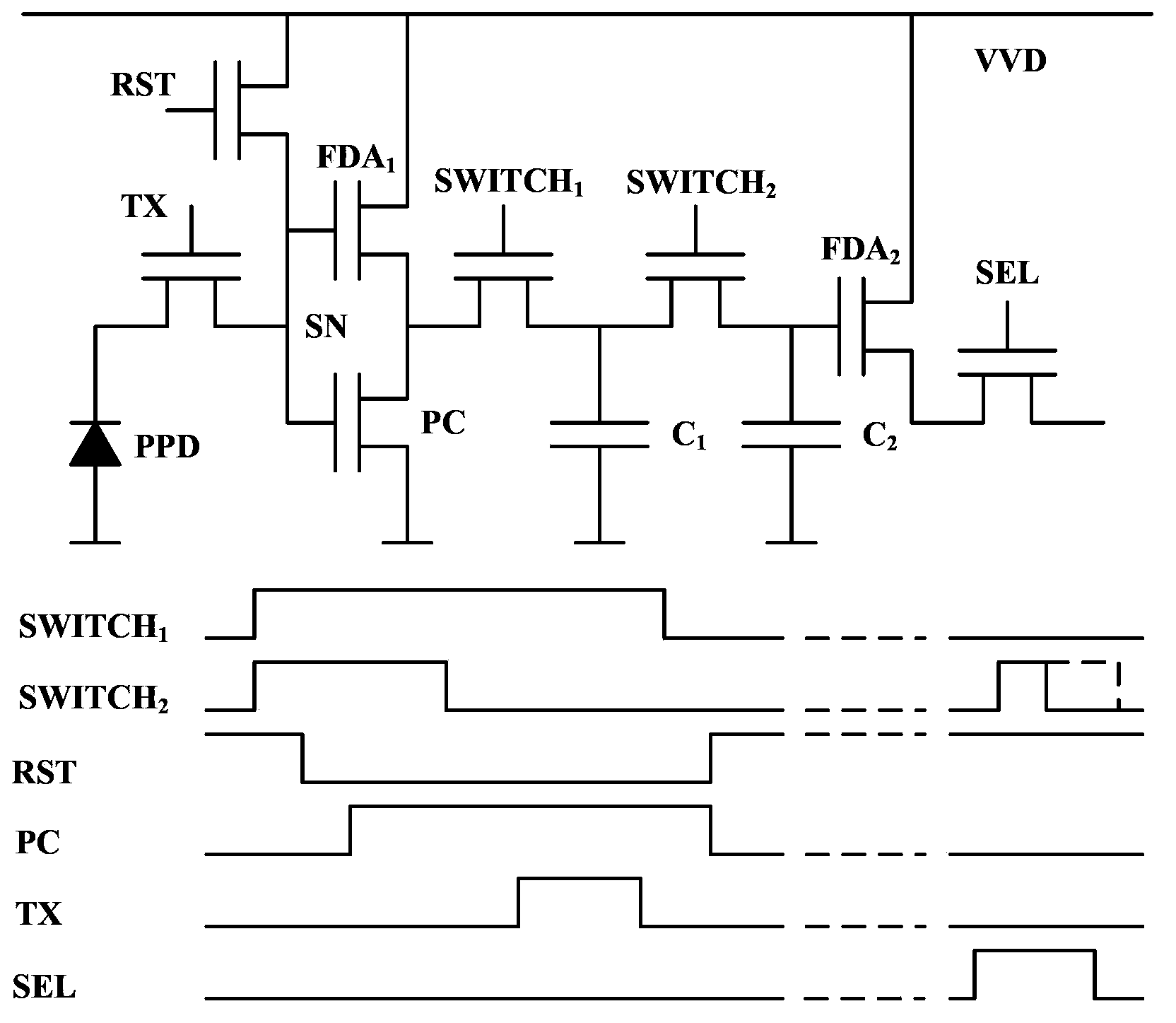 Ultra-high-definition CMOS image sensor pixel circuit of three-dimensional structure and method for controlling ultra-high-definition CMOS image sensor pixel circuit of three-dimensional structure