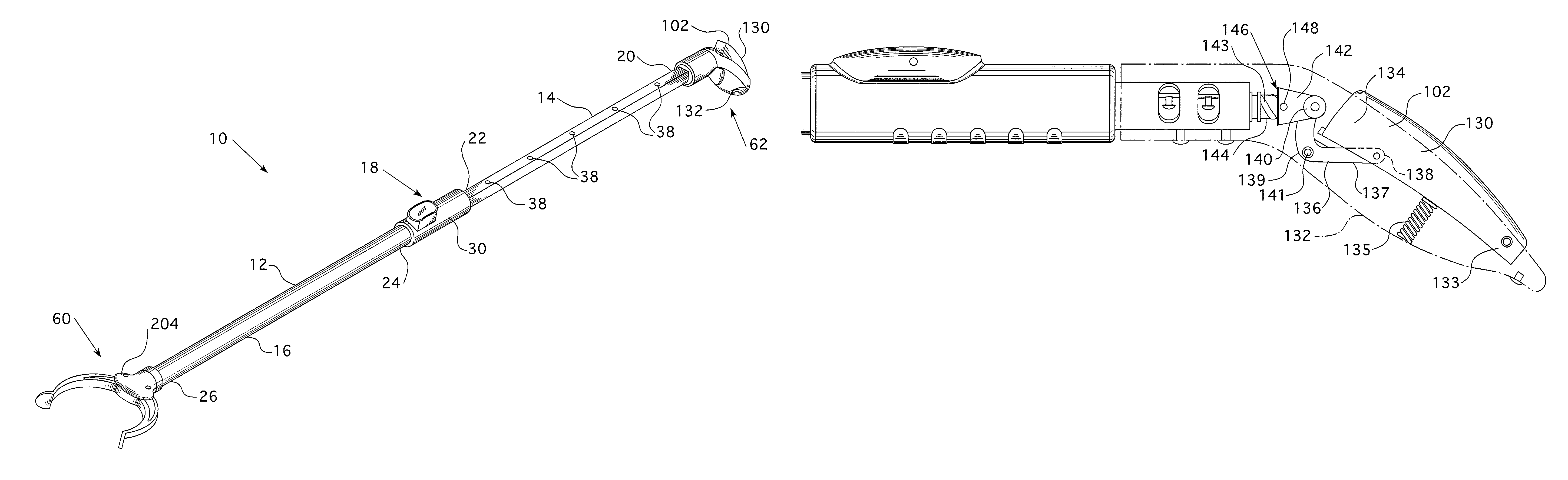 Extendable reaching tool
