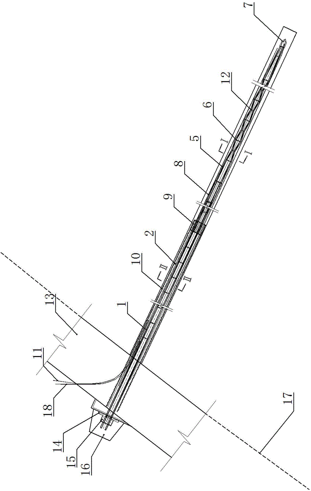 Double-anchoring-section prestress anchor cable structure and constructing method thereof