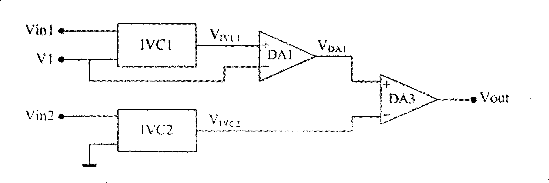 Double passage differential anti-jamming current amplification circuit