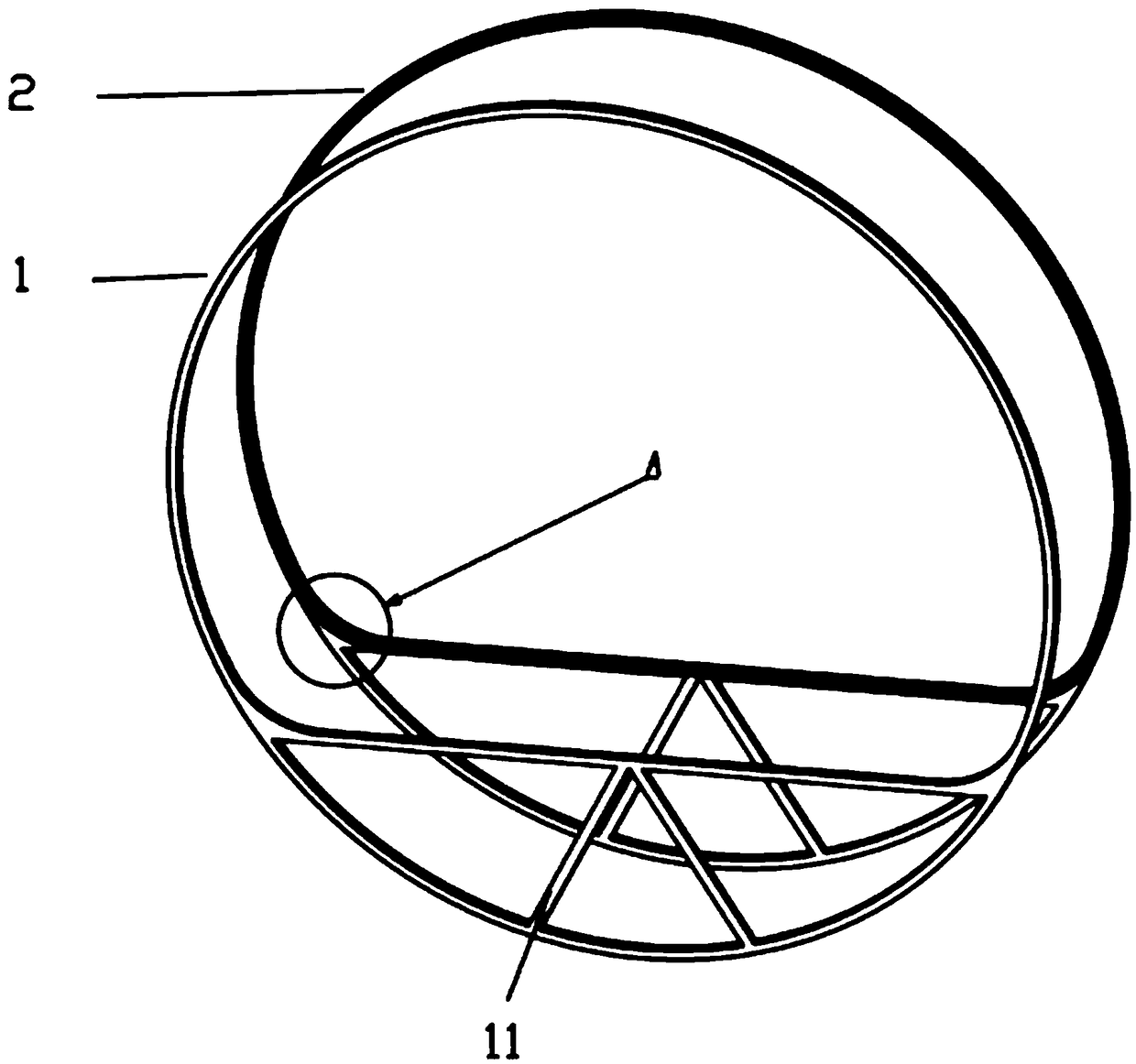 Structure for internal circumferential transmission of high-precision rotating frame