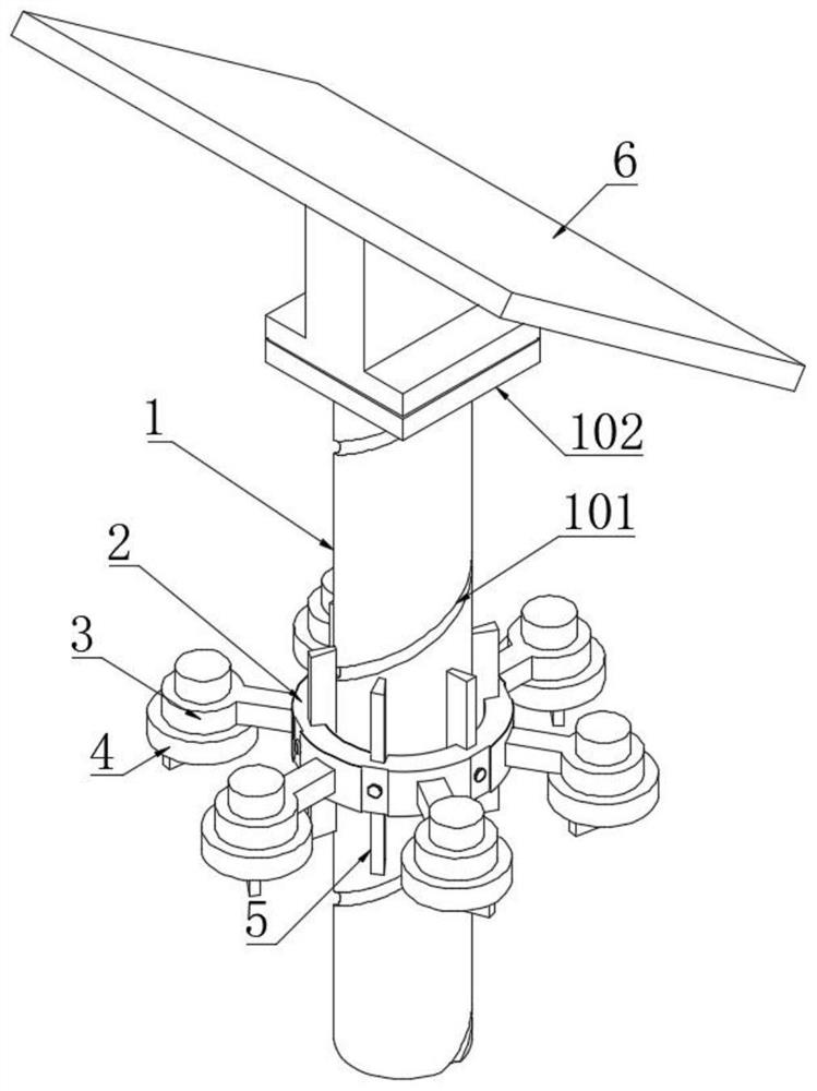 Solar foundation pillar attachment cleaning device