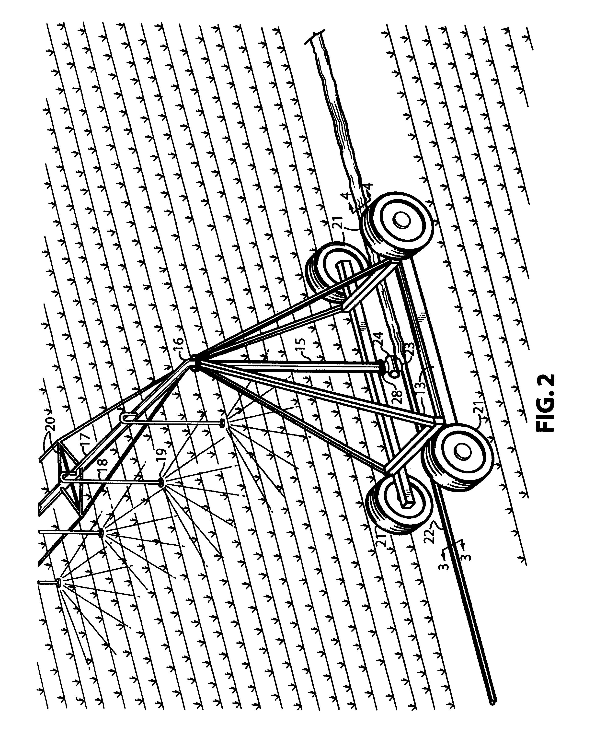 Water supply system for a linearly moving sprinkler irrigation system