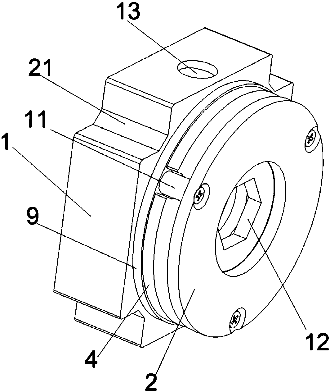 End cover with brake for servo motor, and braking method for servo motor