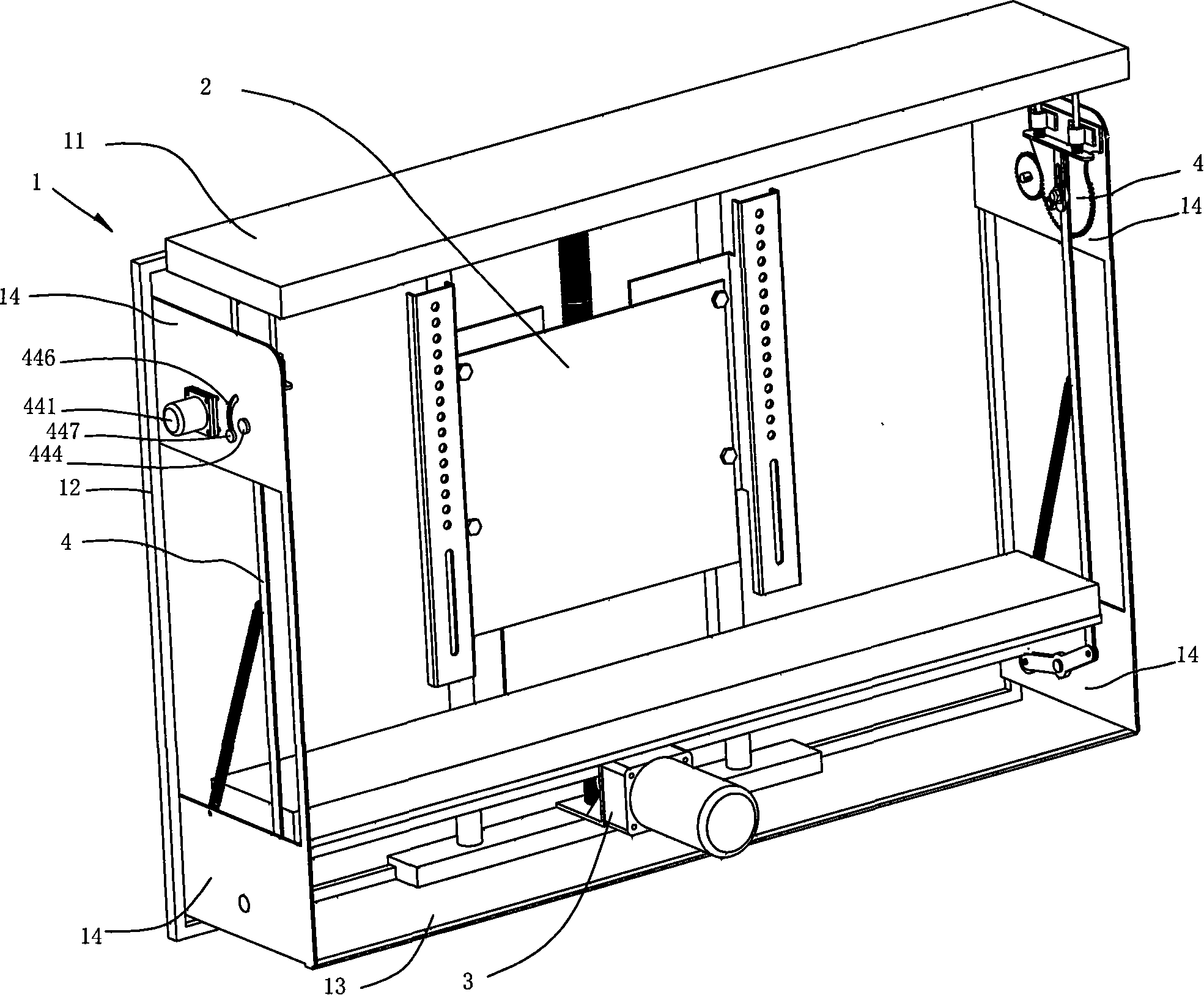 Panel television or liquid crystal display screen lifting machine