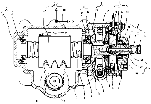An electric steering gear input shaft and screw assembly and its device