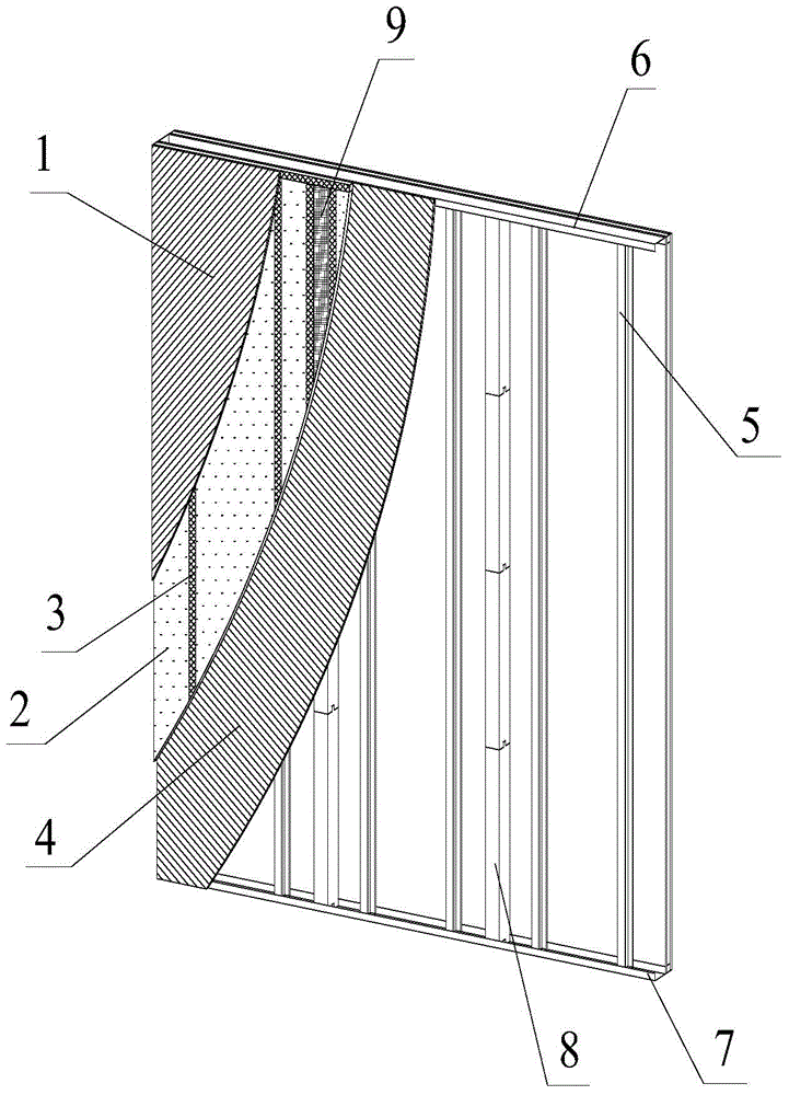 Prefabricated light steel fireproof load-bearing combined wall structure