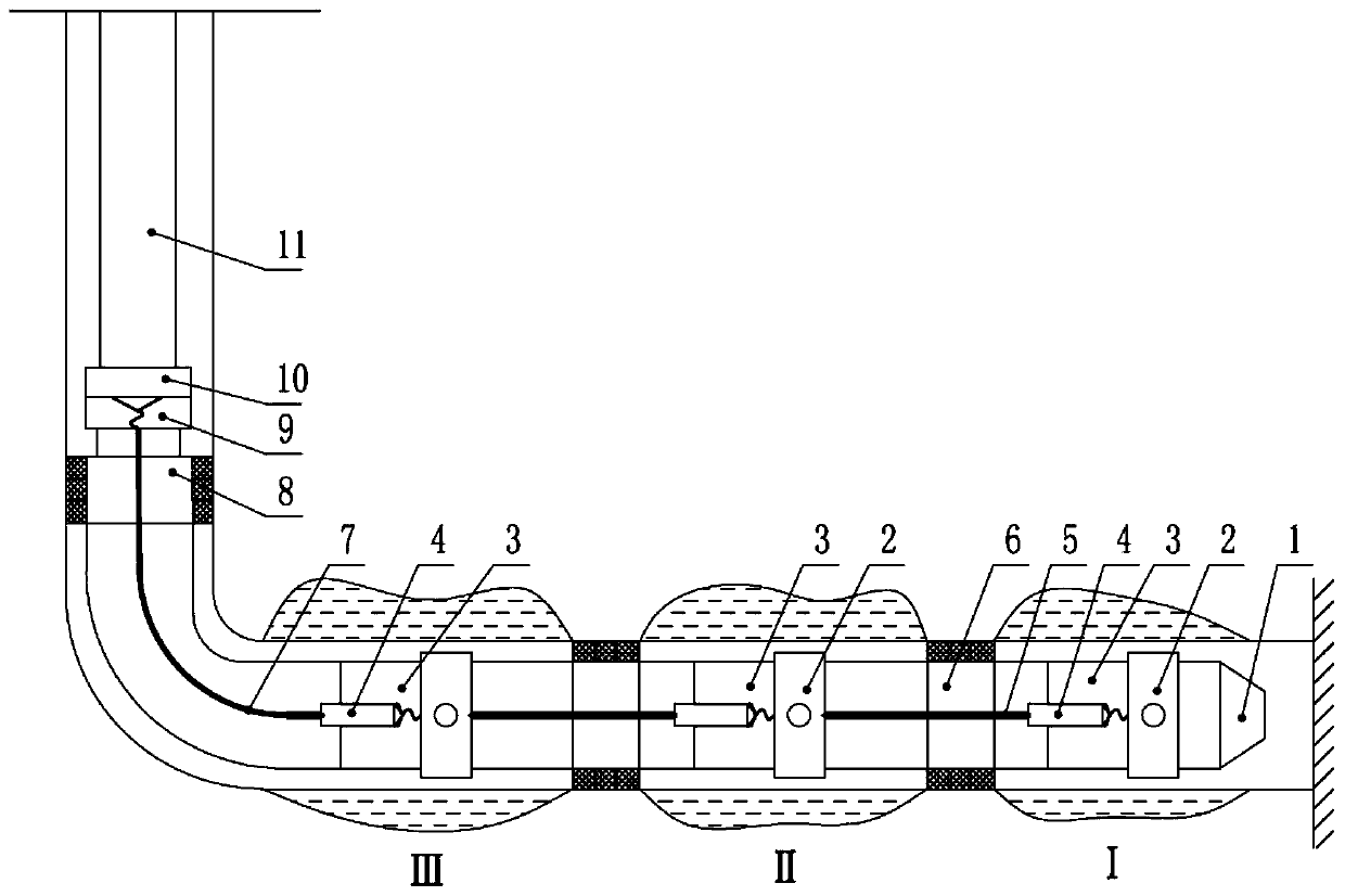 In-pipe butt joint type cable control separate mining process