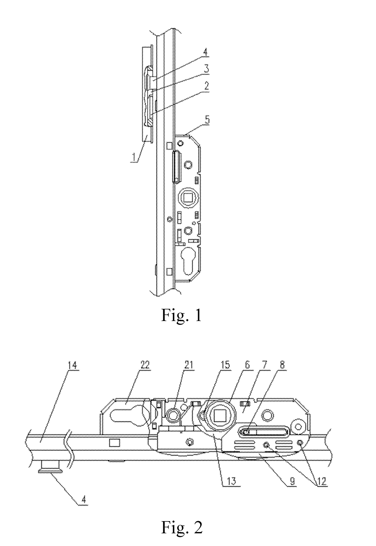 Built-in lift sliding door lock