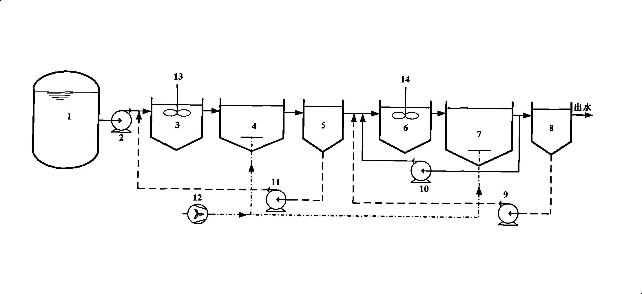 Biological denitrification system and method for low C/N ratio high strength ammonia chemical comprehensive wastewater