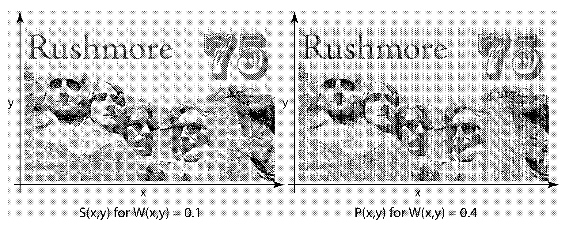 Banknotes with a Printed Security Image That Can be Detected with One-Dimensional Signal Processing