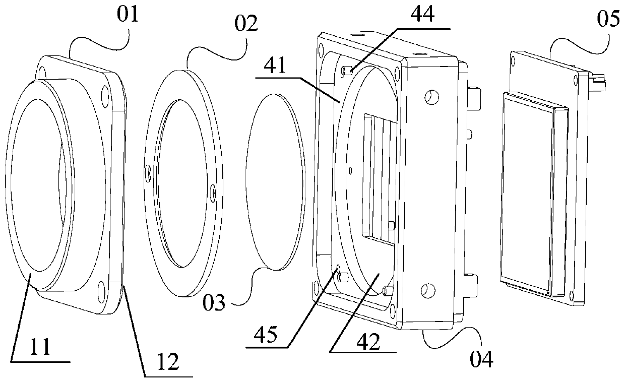 A high parallelism installation method and camera of a large target surface sensor