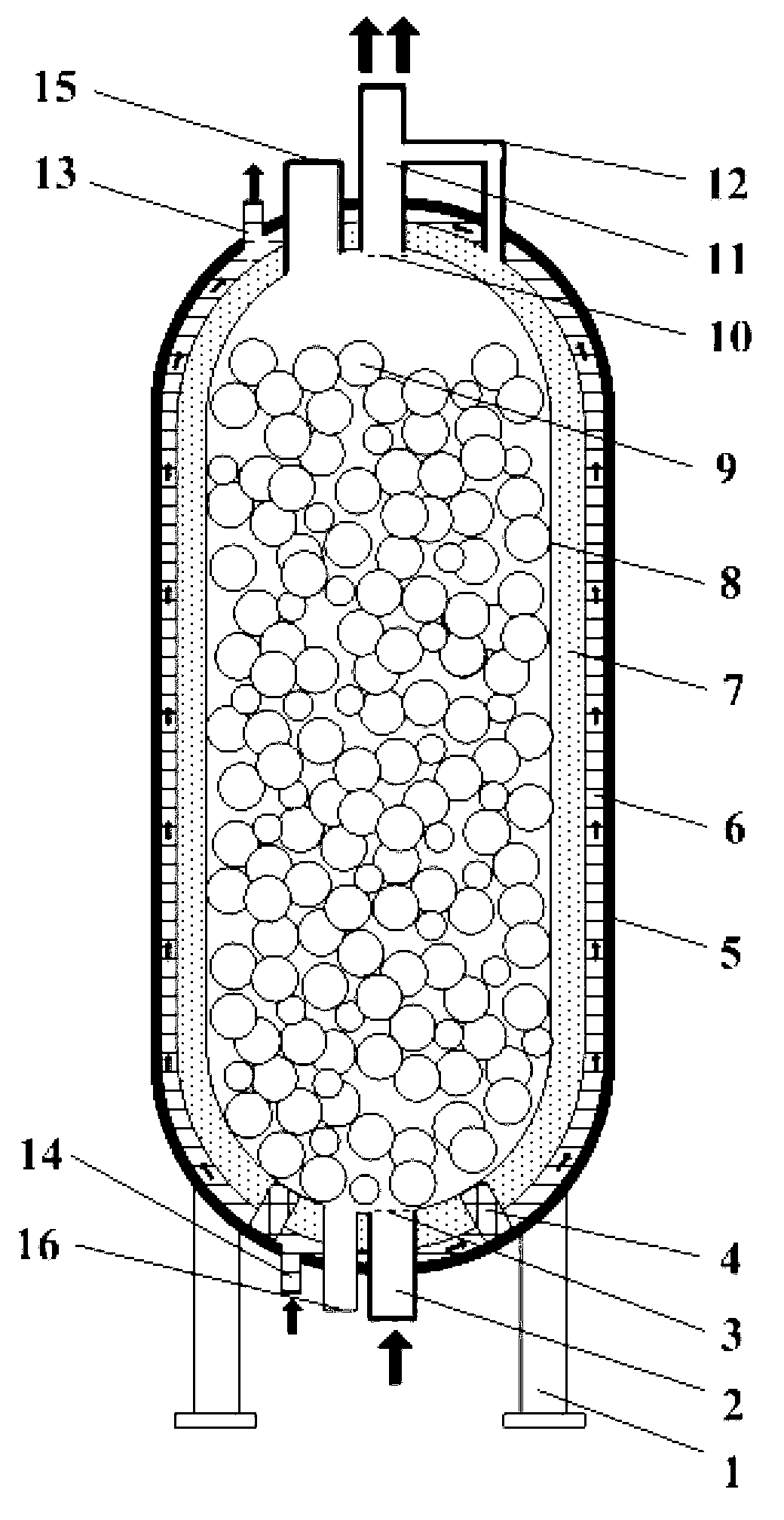 High-pressure heat-storing/or cold-storing device