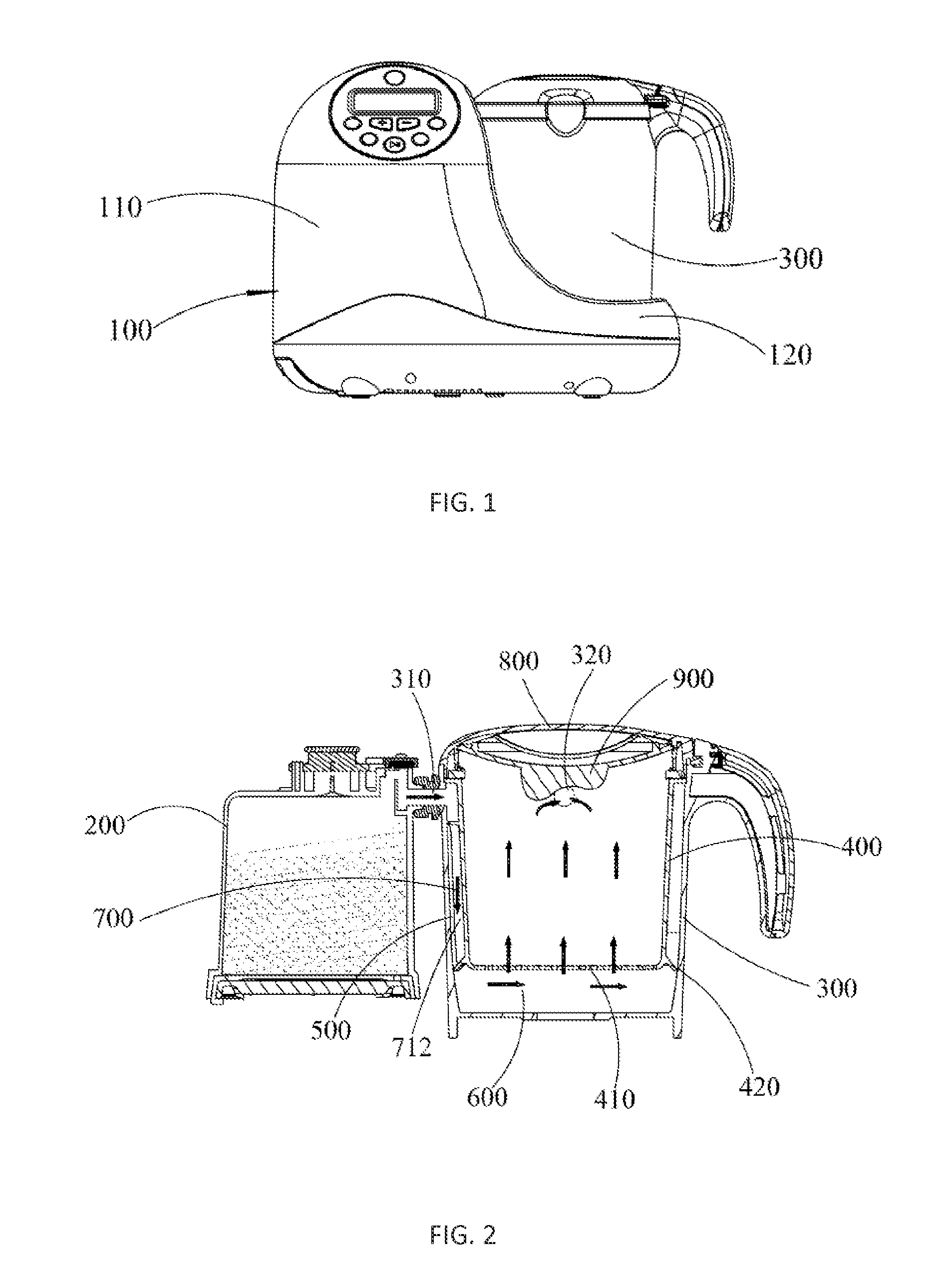 Food processor and steam channel structure thereof