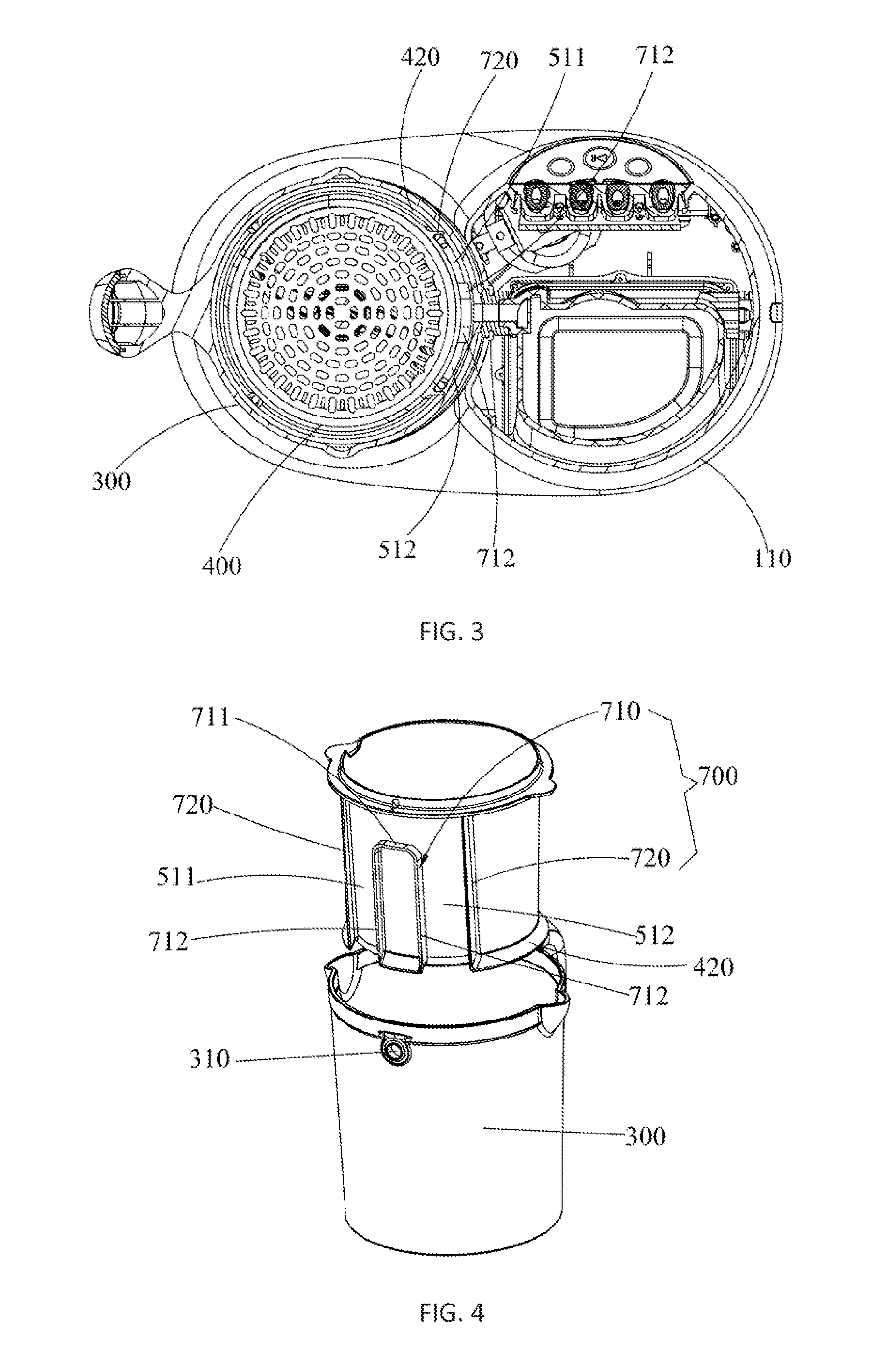 Food processor and steam channel structure thereof