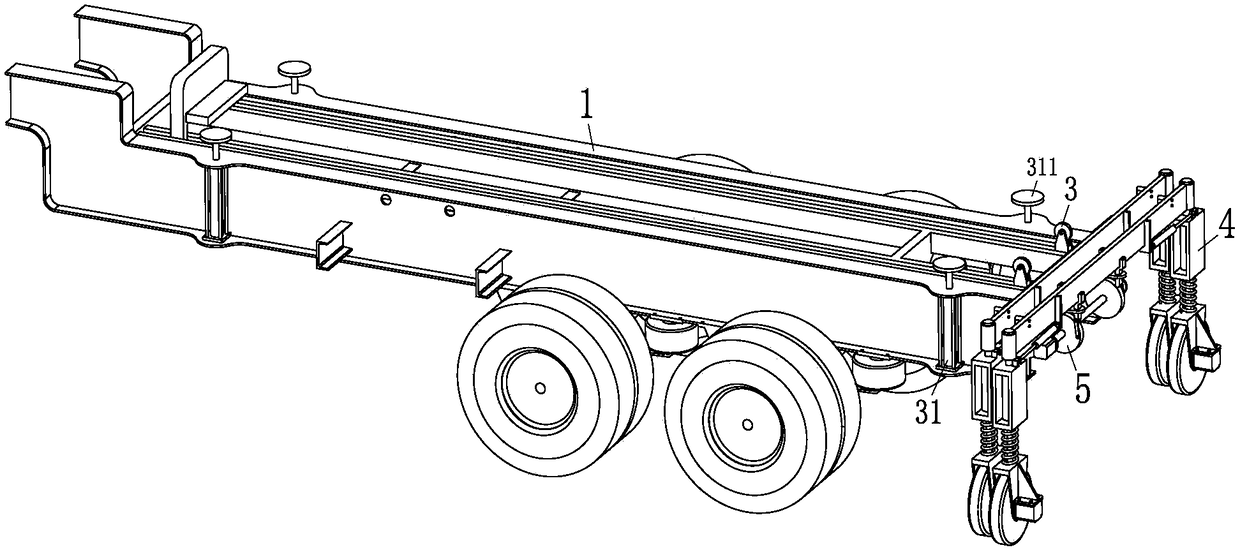 An easy unloading container semi-trailer