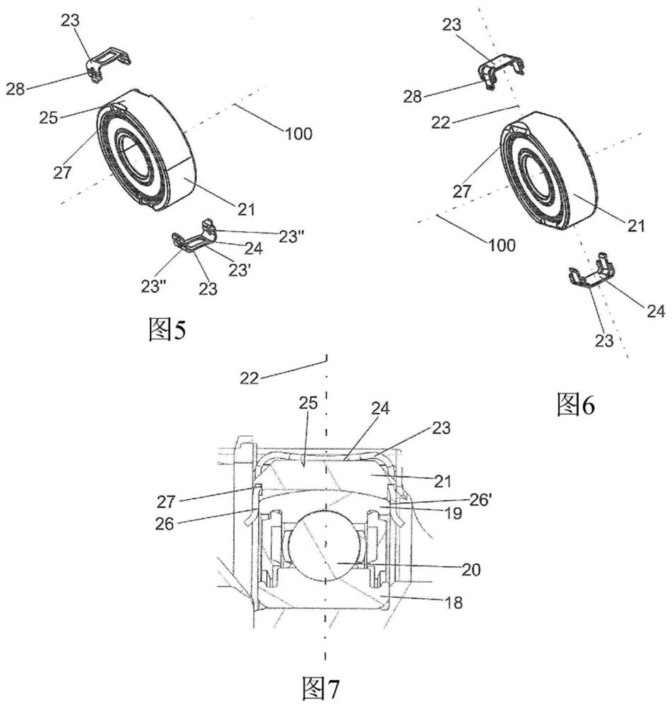 Electromechanical servo steering system with spring-loaded bearing arrangement