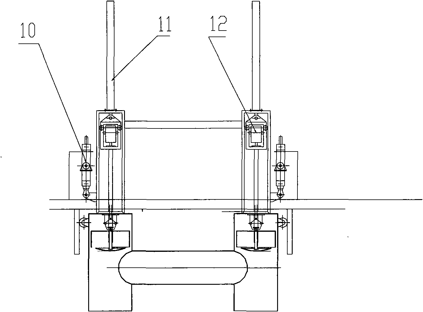 Double-U-shaped smoke guiding pipe dedusting car of tamping coke furnace
