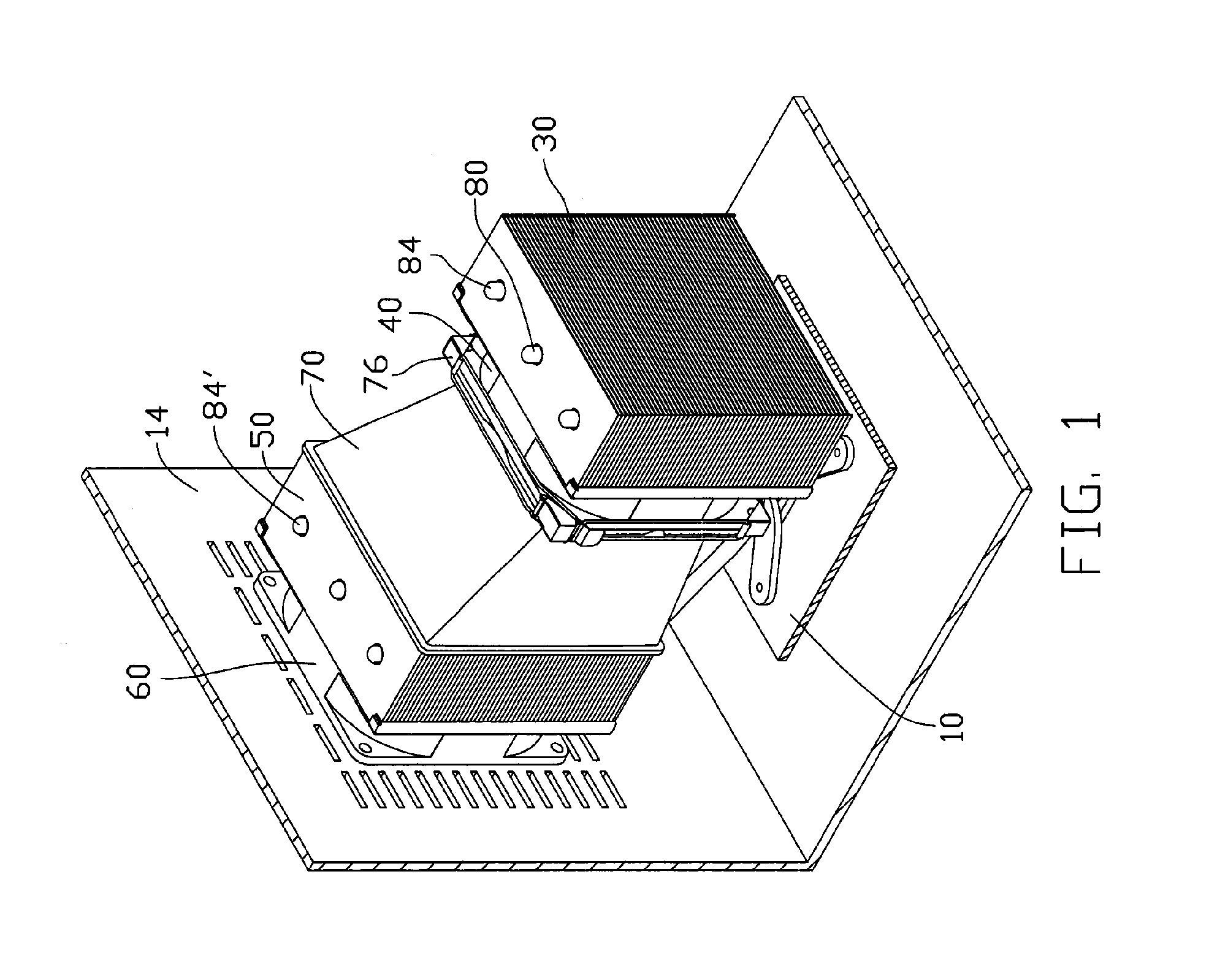 Electronic cooling system having a ventilating duct