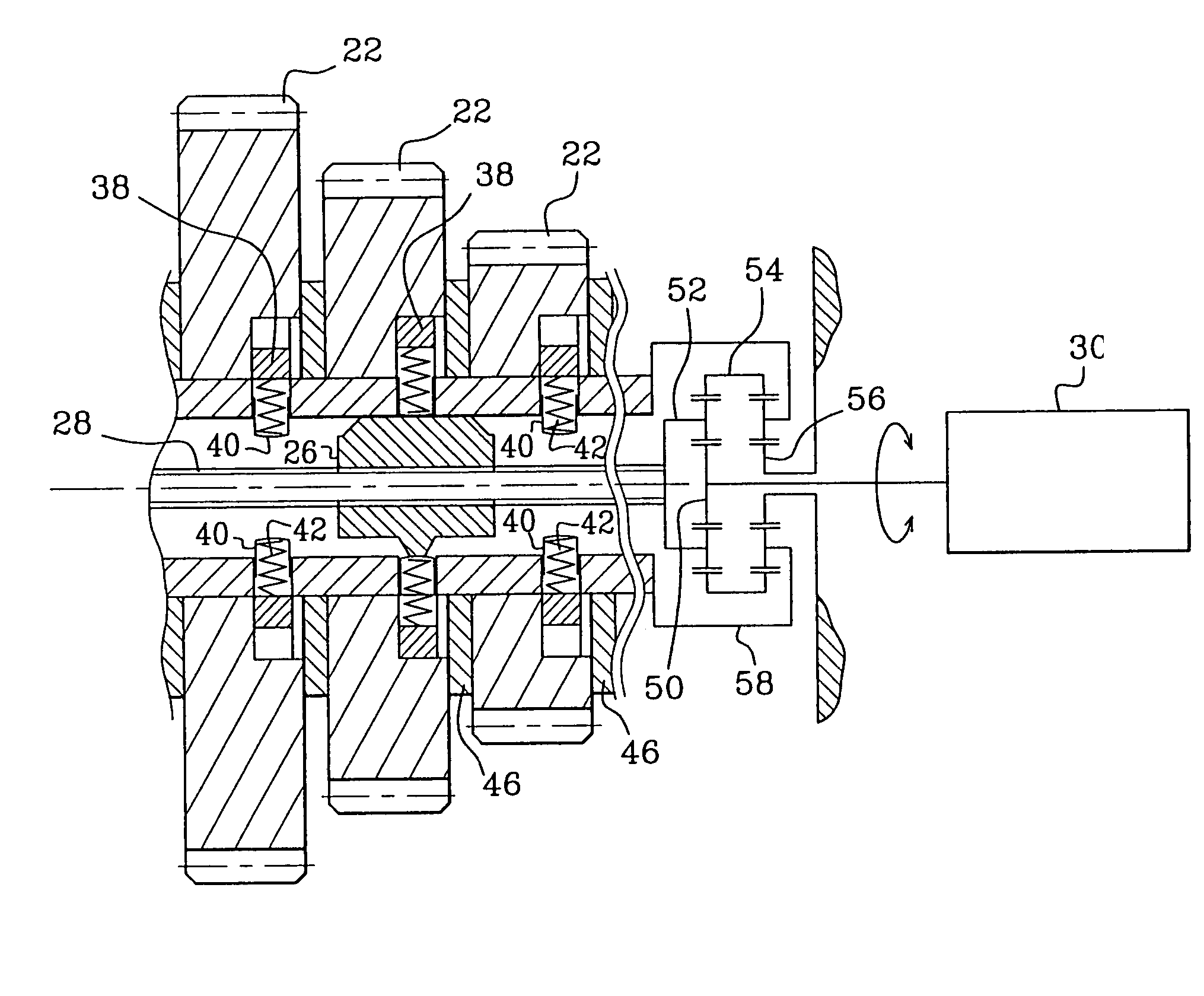 Automated transmission device with torque transfer, in particular for a motor vehicle