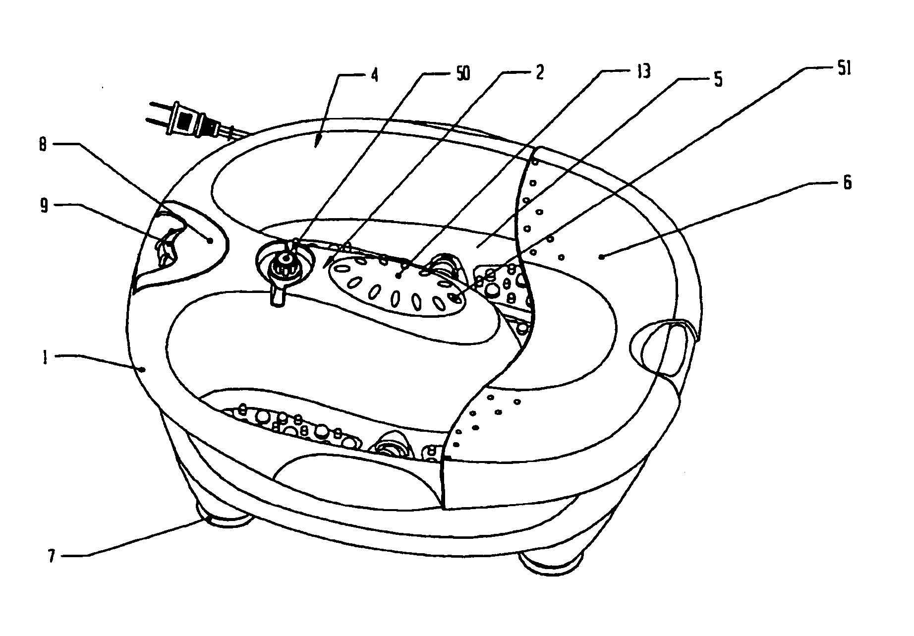 Motorized foot caring and massage device