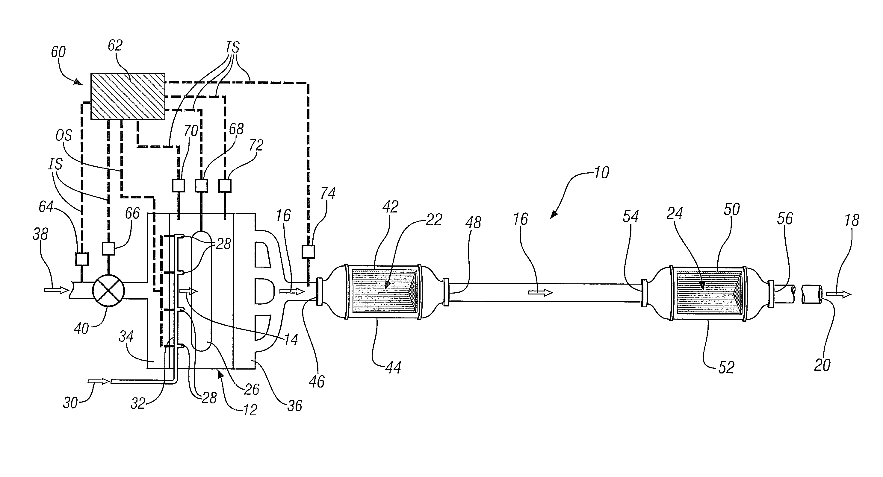 Exhaust aftertreatment systems that include an ammonia-SCR catalyst promoted with an oxygen storage material