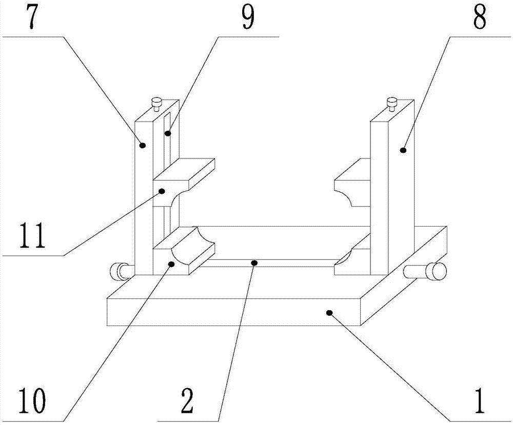 Auxiliary fixing device for Shaw hardness tester rack with adjustable size