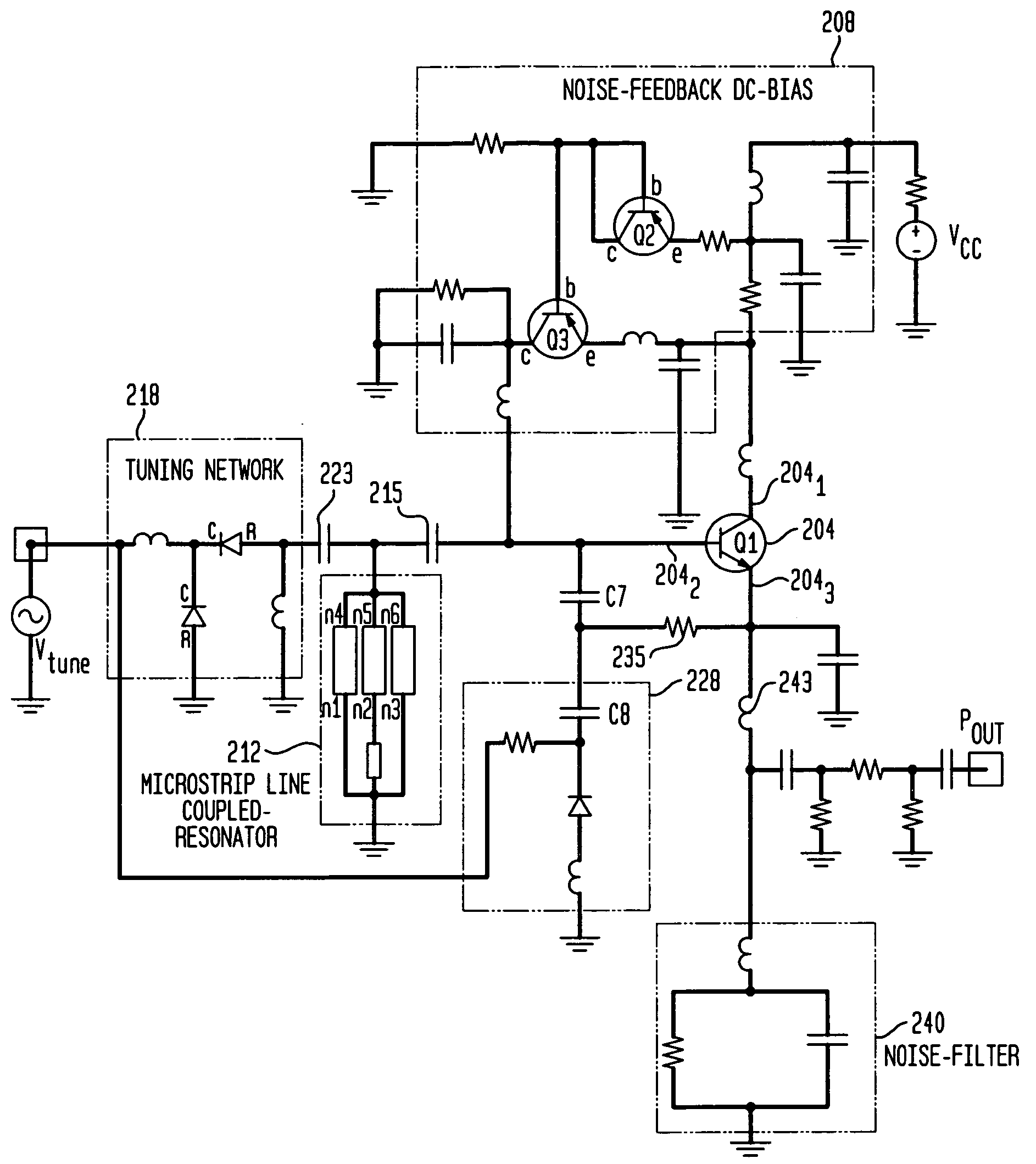 Low noise, hybrid tuned wideband voltage controlled oscillator