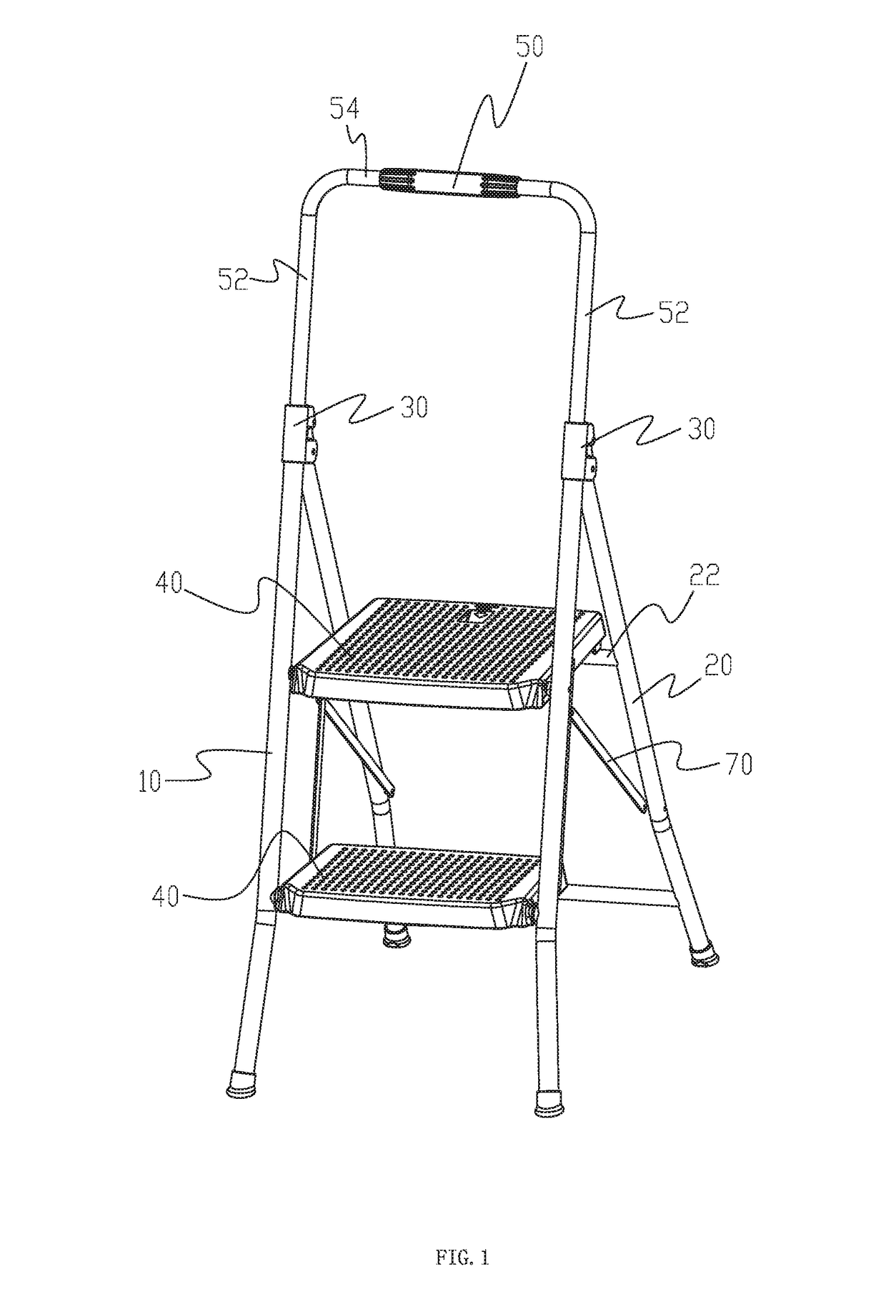 Folding ladder with armrest