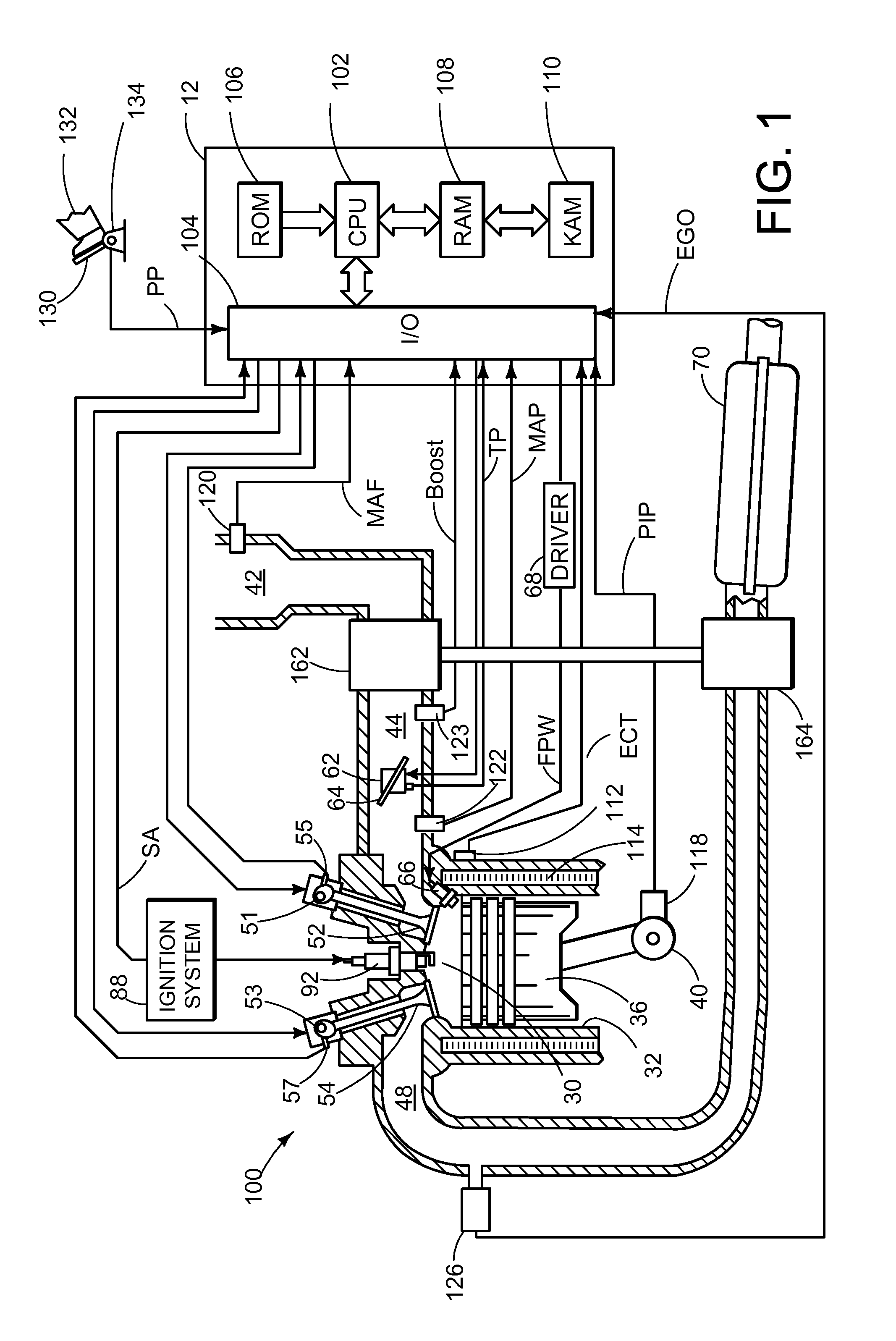 Four-cylinder in-line engine with partial shutdown and method for operating such a four-cylinder in-line engine
