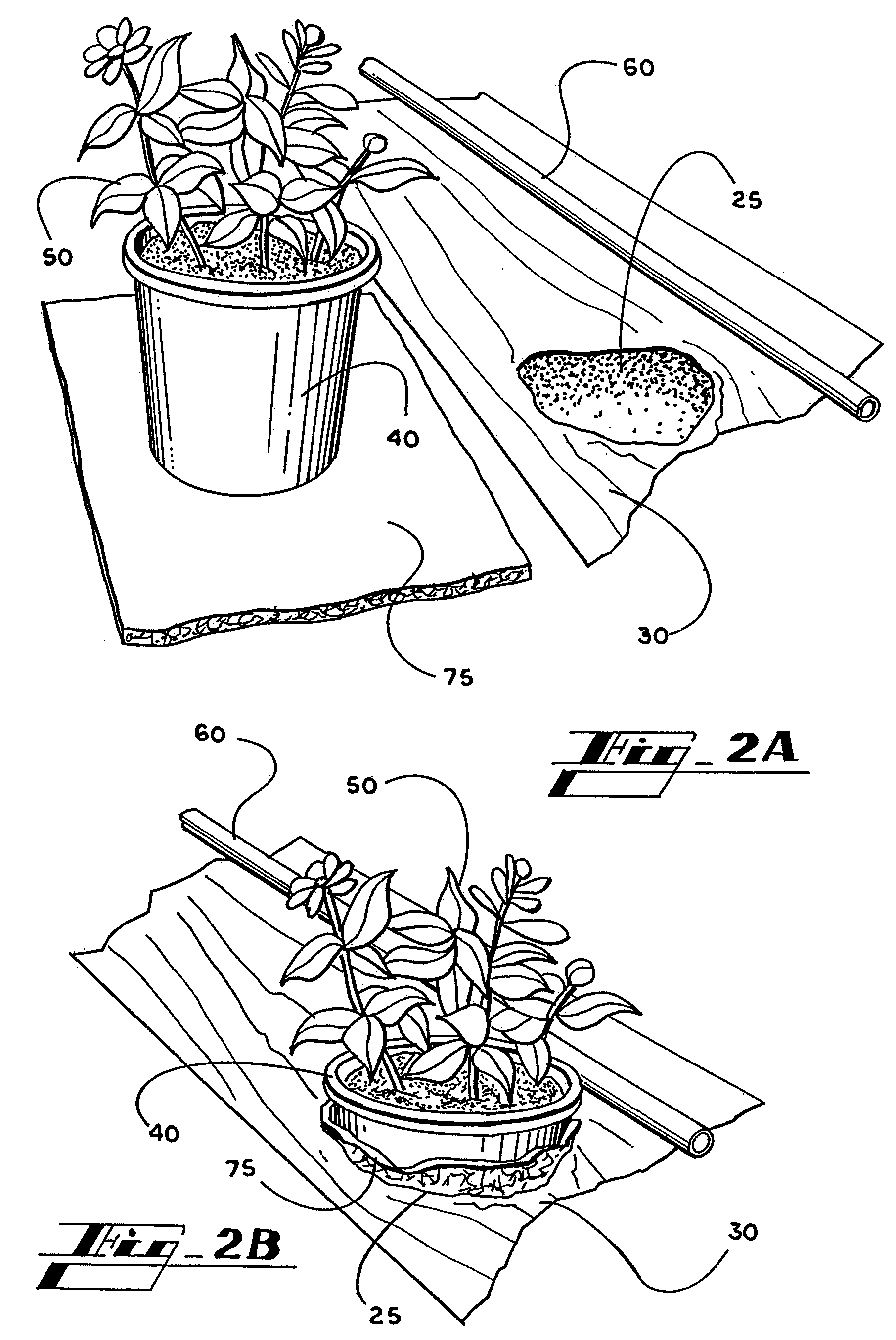 Method and planting bed for production of a plant in a container