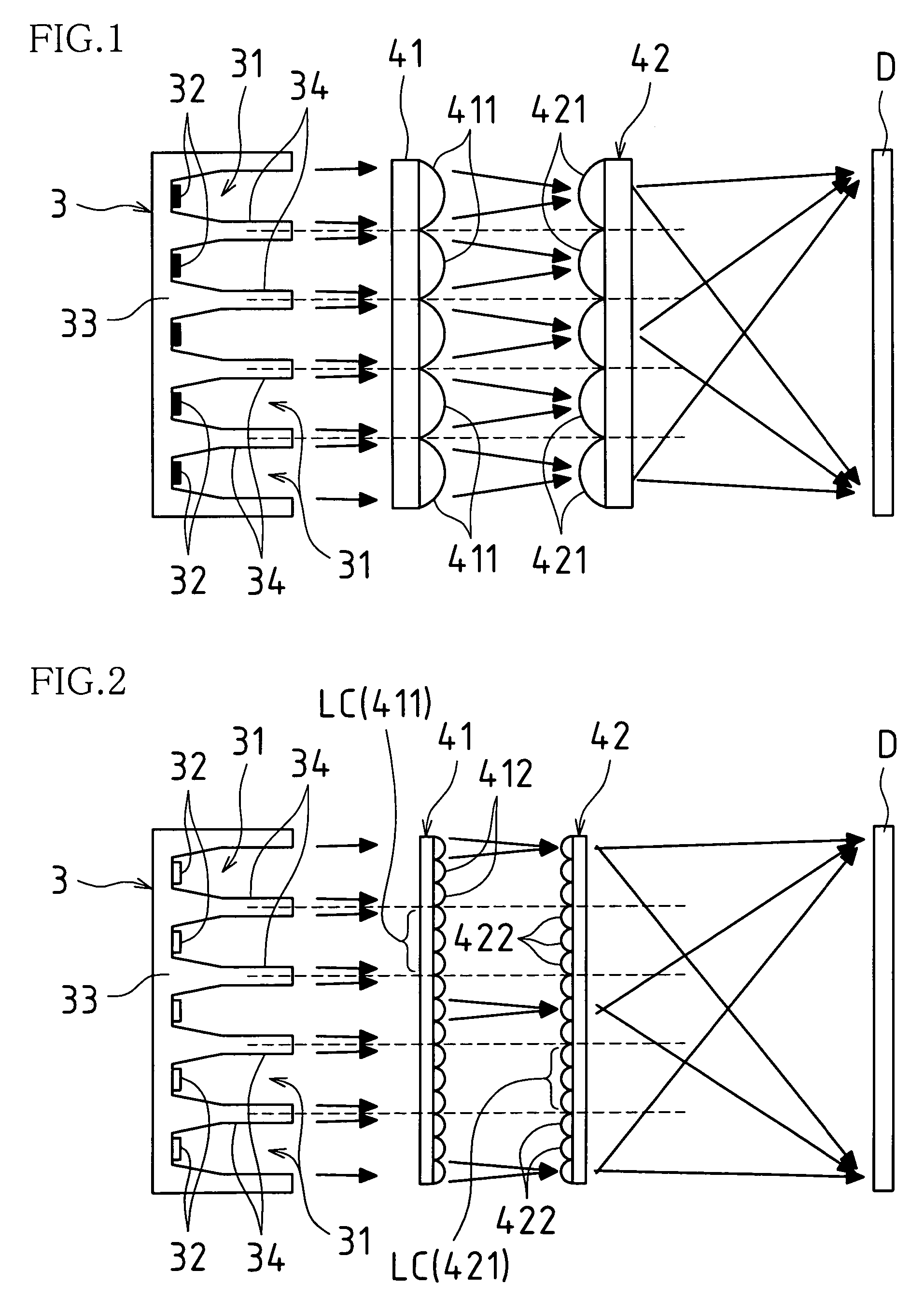 Projector optical system configuration, optical module, and projector, and also electronic equipment, vehicle, projection system, and showcase utilizing such projector