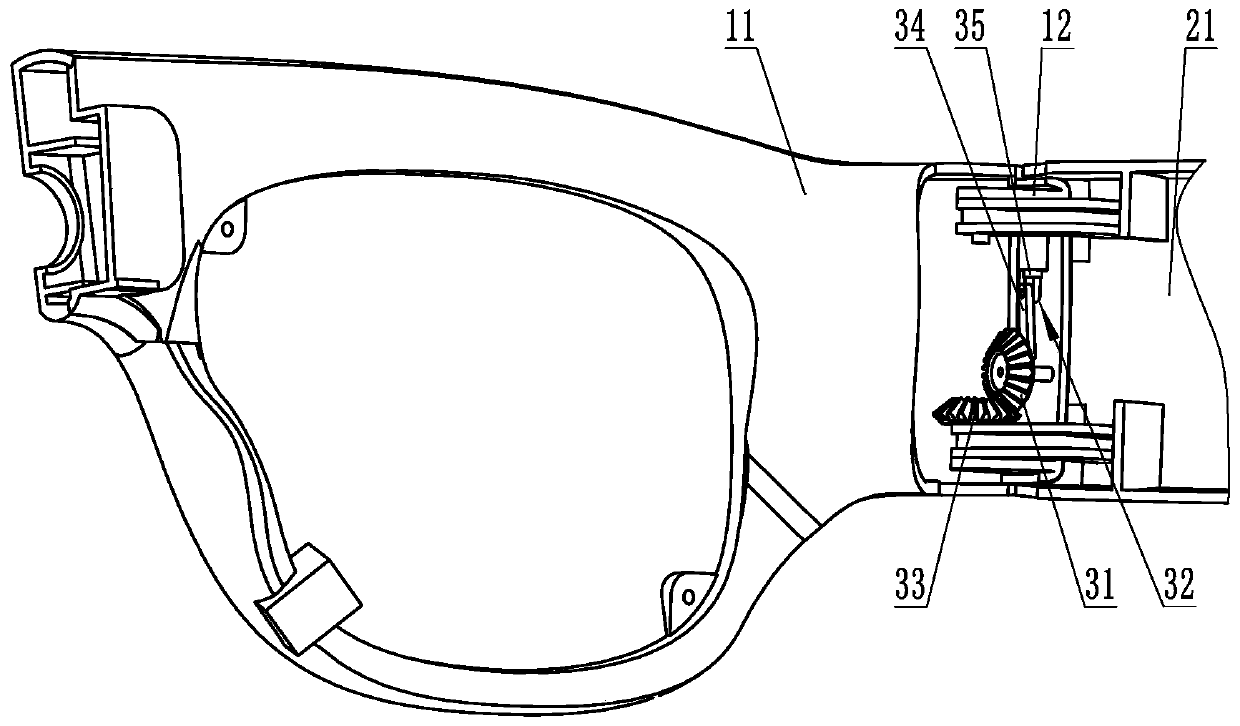 Glasses leg damping mechanism and AR (Augmented Reality) glasses