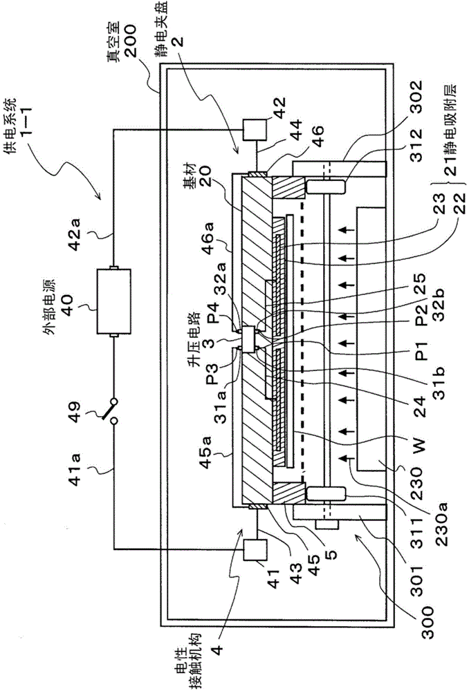 Electrostatic chuck and power supply system