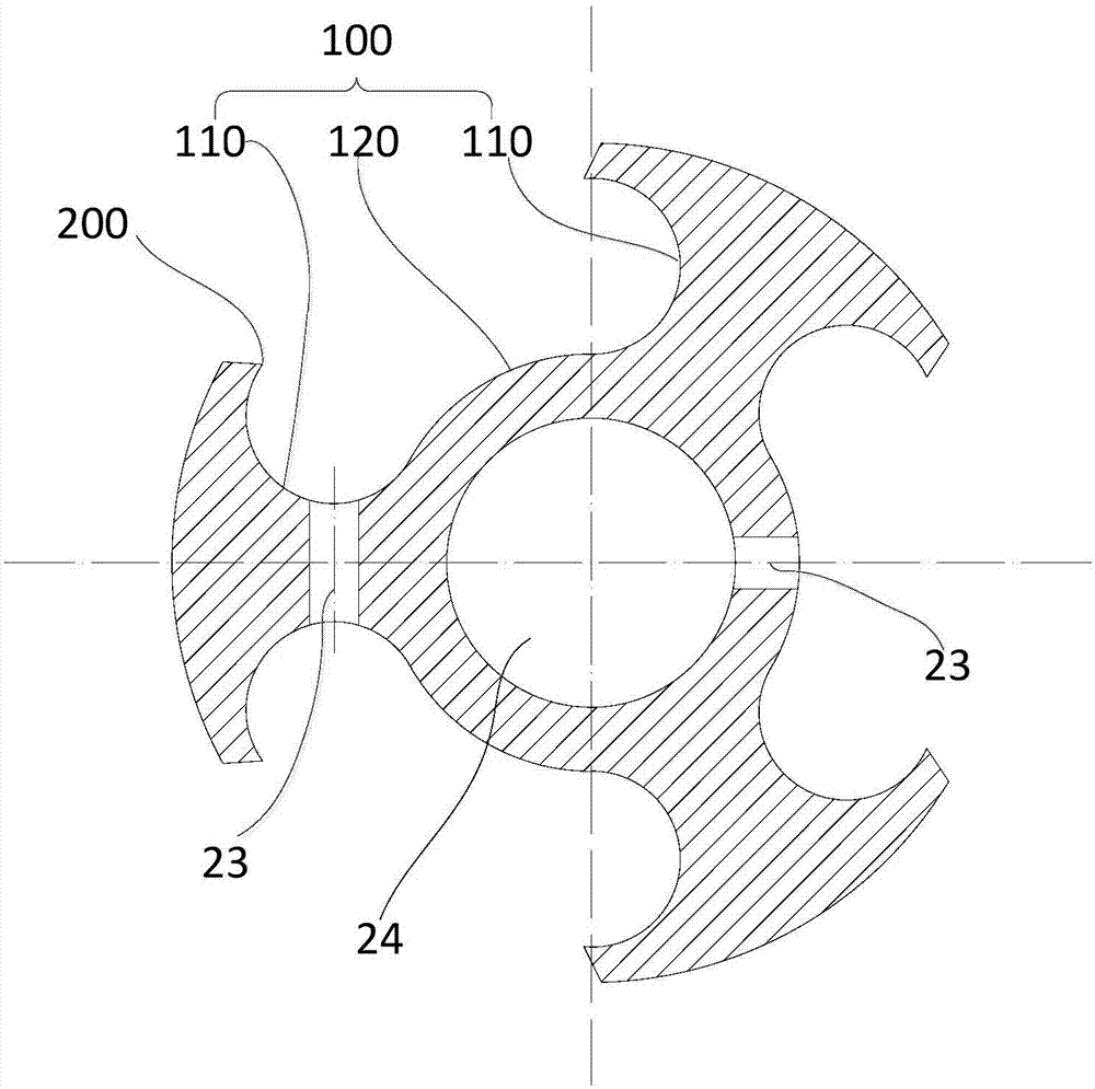 Knife edge structure, hip screw and femoral fracture treatment device