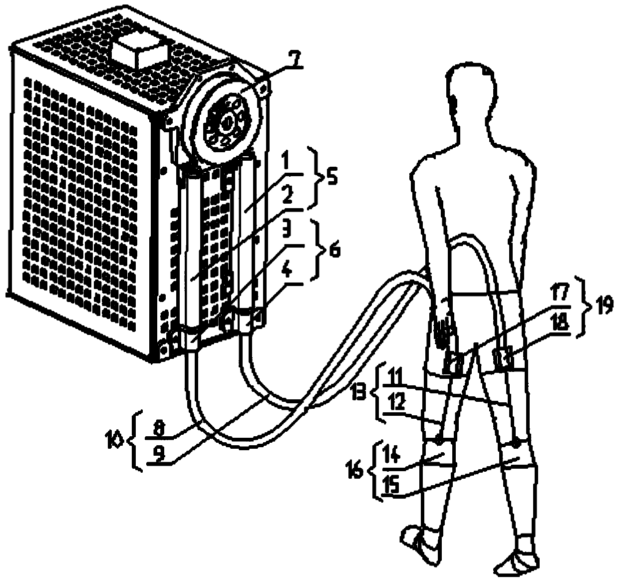 Bowden cable pre-tensioning mechanism for power-assisted robot with flexible exoskeleton