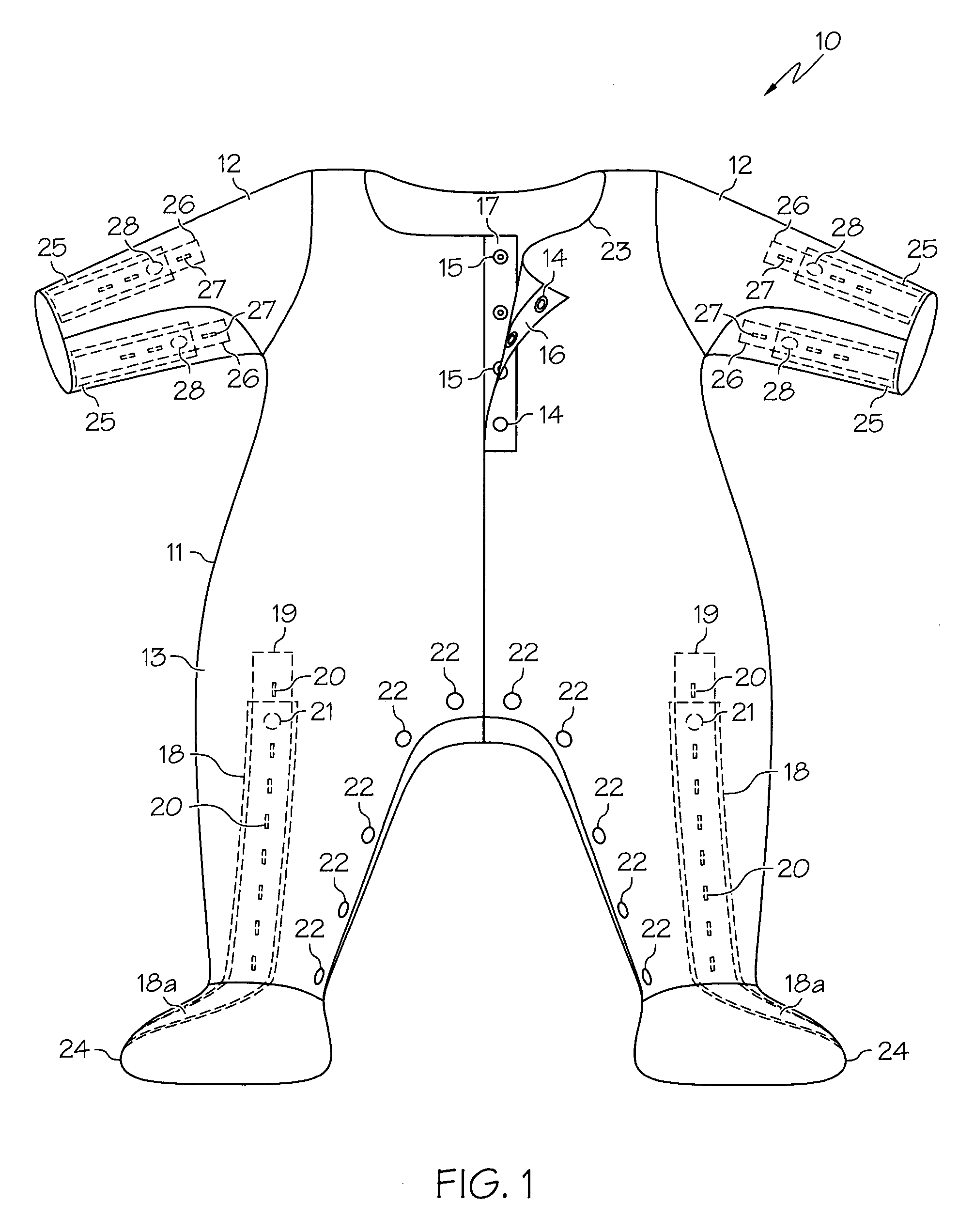 Expandable children garment with an improved adjustable feature