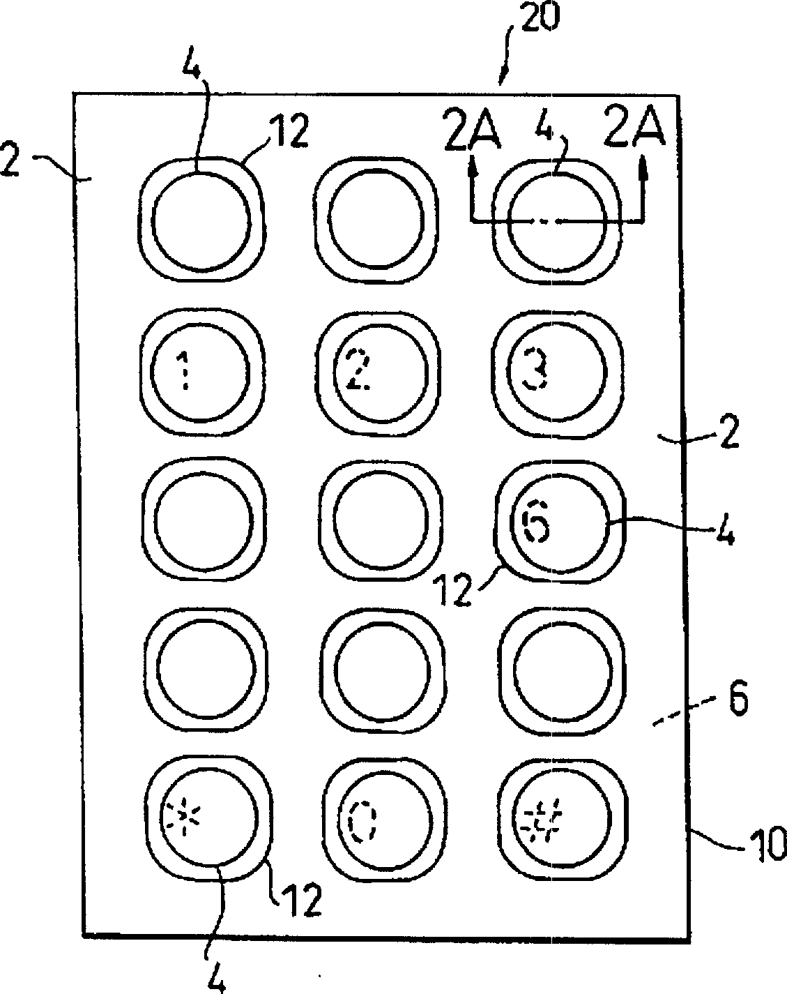 Button top, button switch part and manufacture thereof