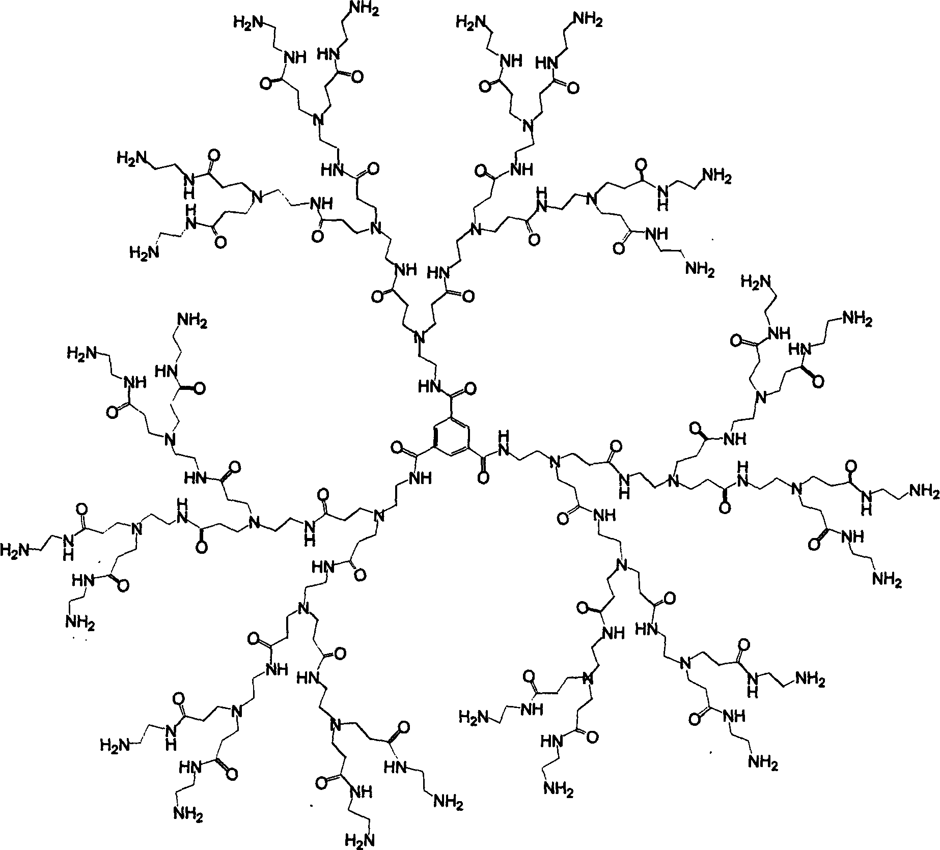 Tree-type high-molecular polyamide-amine compound and its preparing process and application