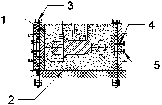 Dual box sand mould used for aluminum alloy component casting