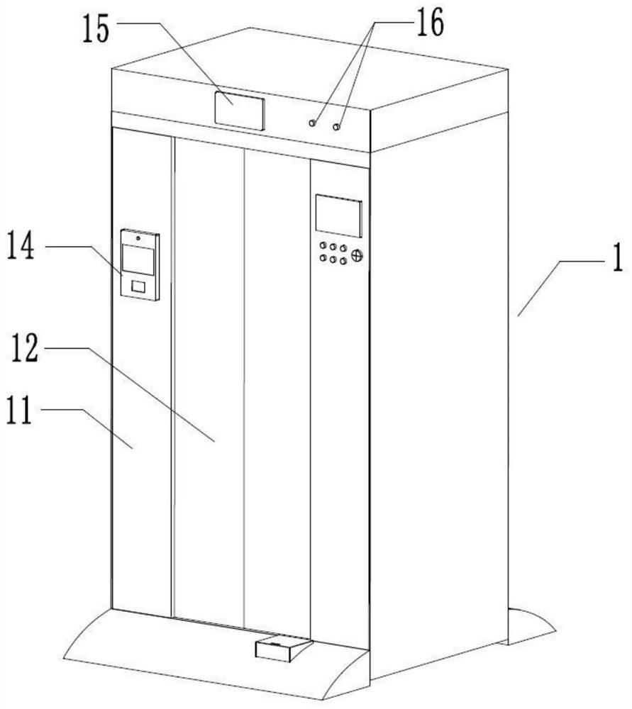 Temperature detection kiosk with disinfection function and using method
