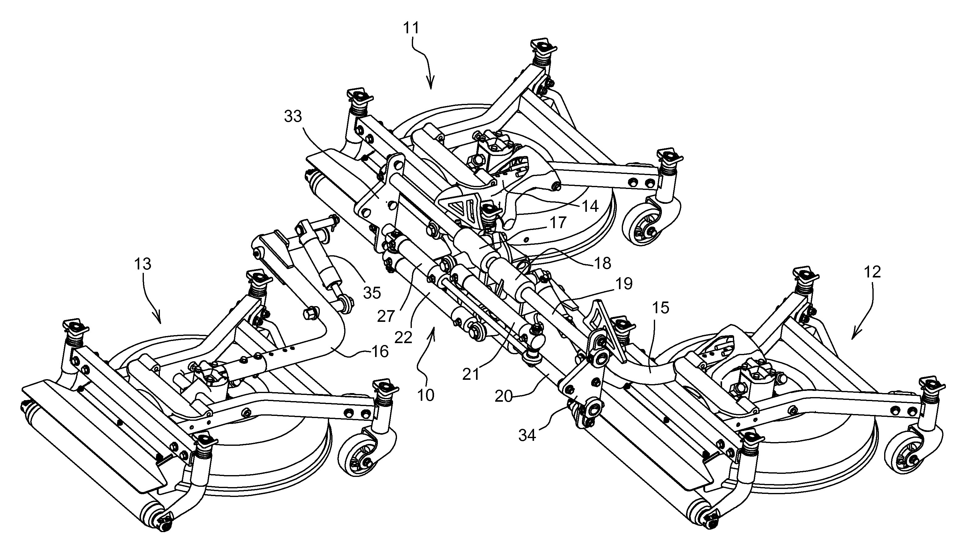 Shift mechanism for trim mower cutting units
